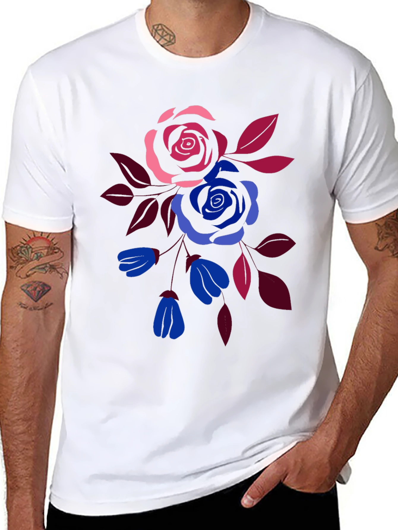 Floral Print Crew Neck T-Shirt