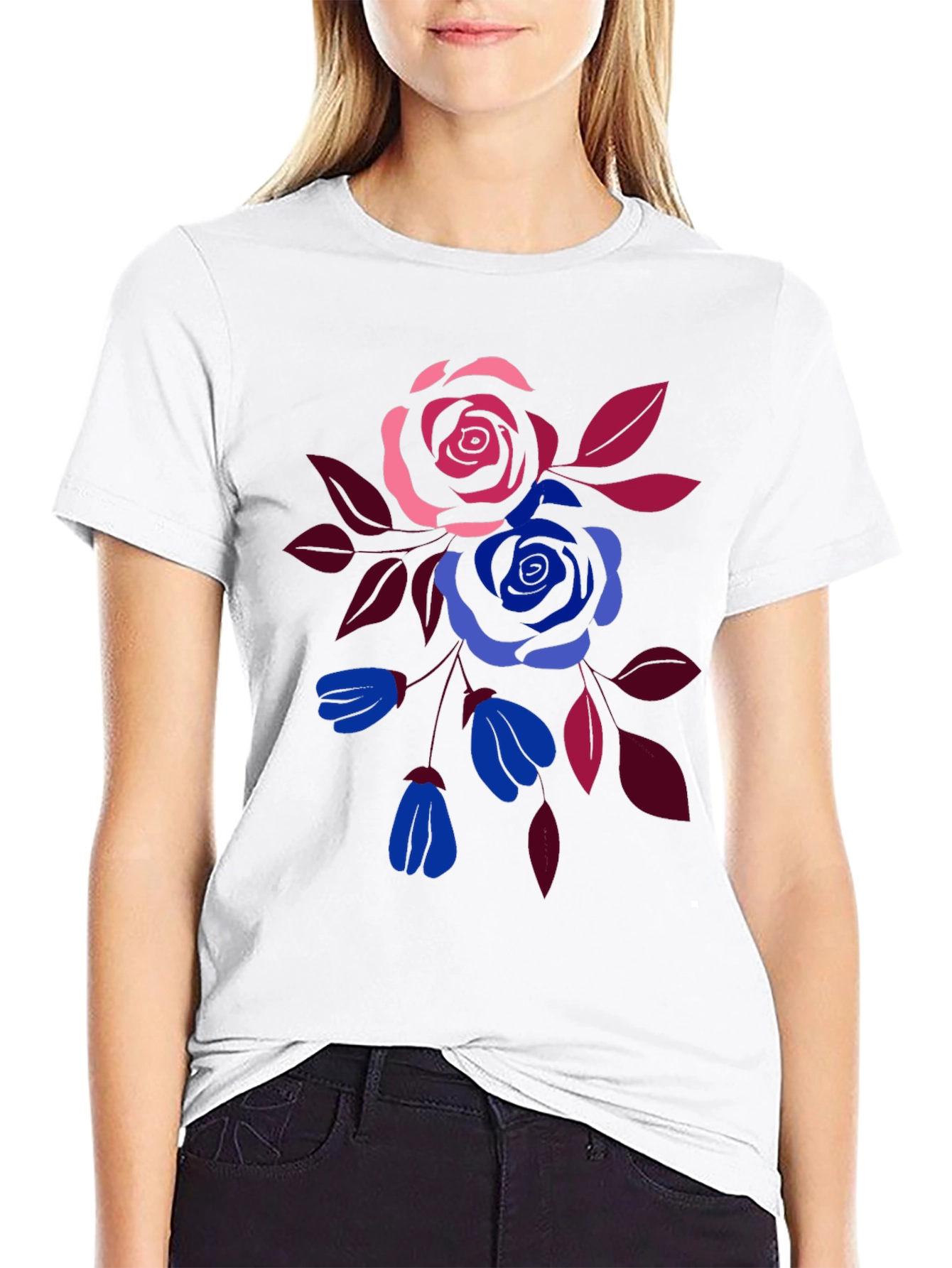 Floral Print Crew Neck T-Shirt