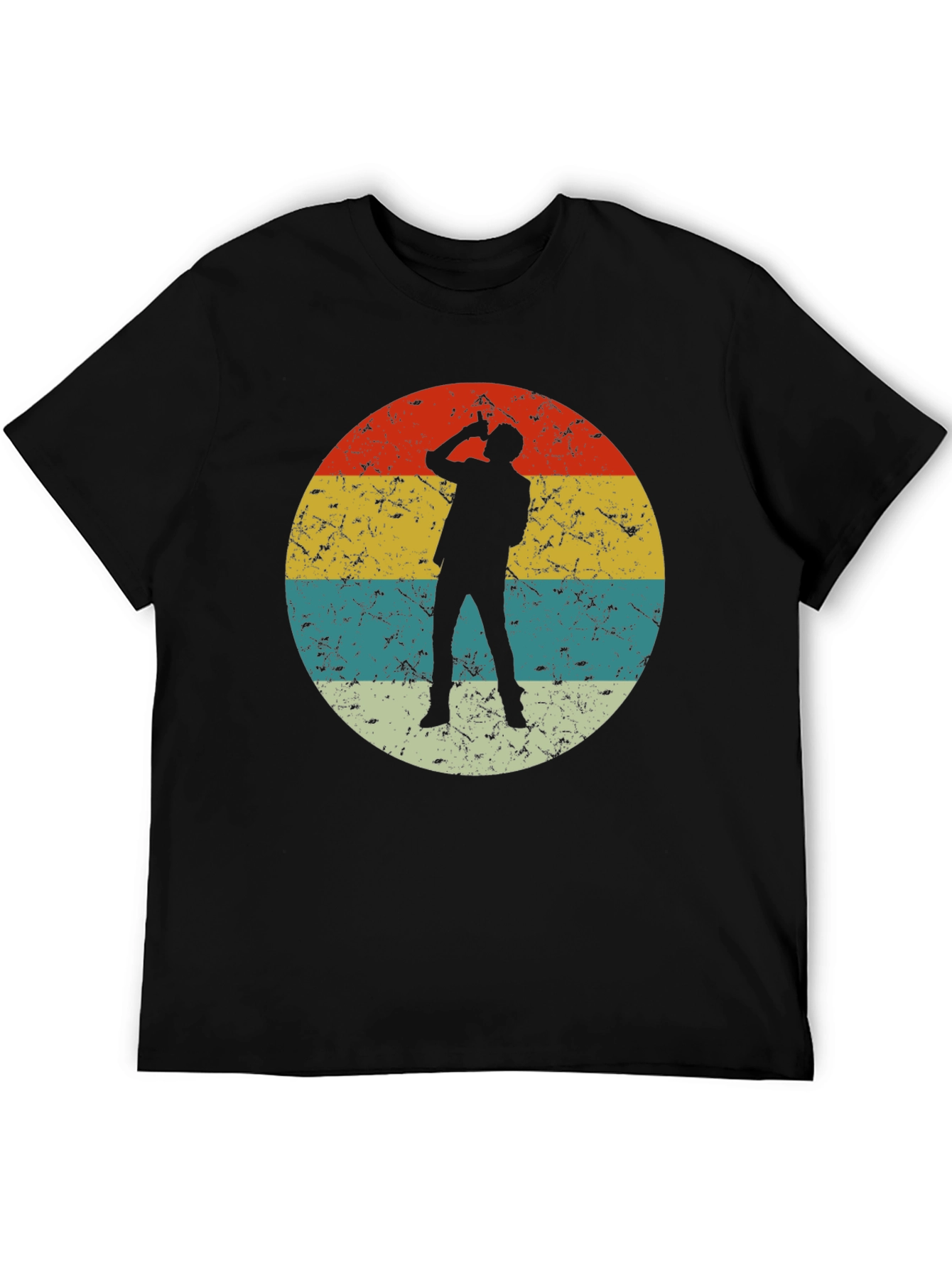 Retro Silhouette Drinker T-Shirt - Black
