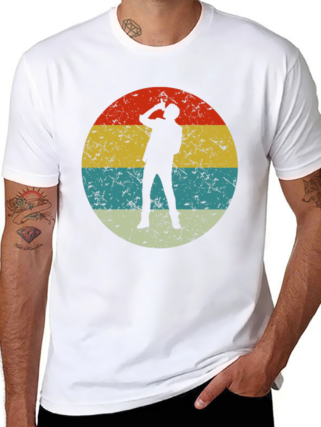 Retro Silhouette Drinker T-Shirt - Black