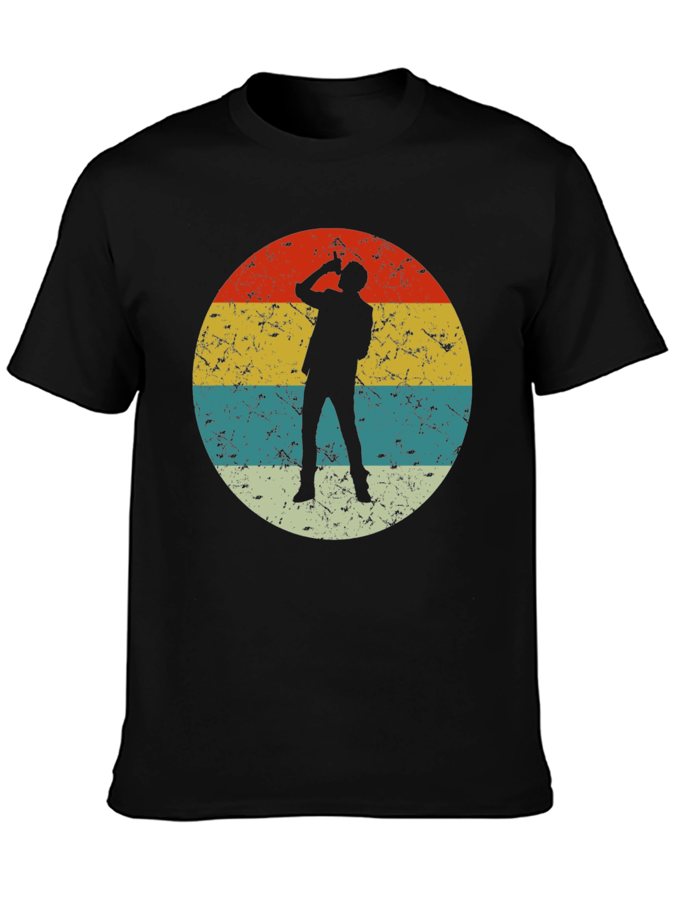 Retro Silhouette Drinker T-Shirt - Black