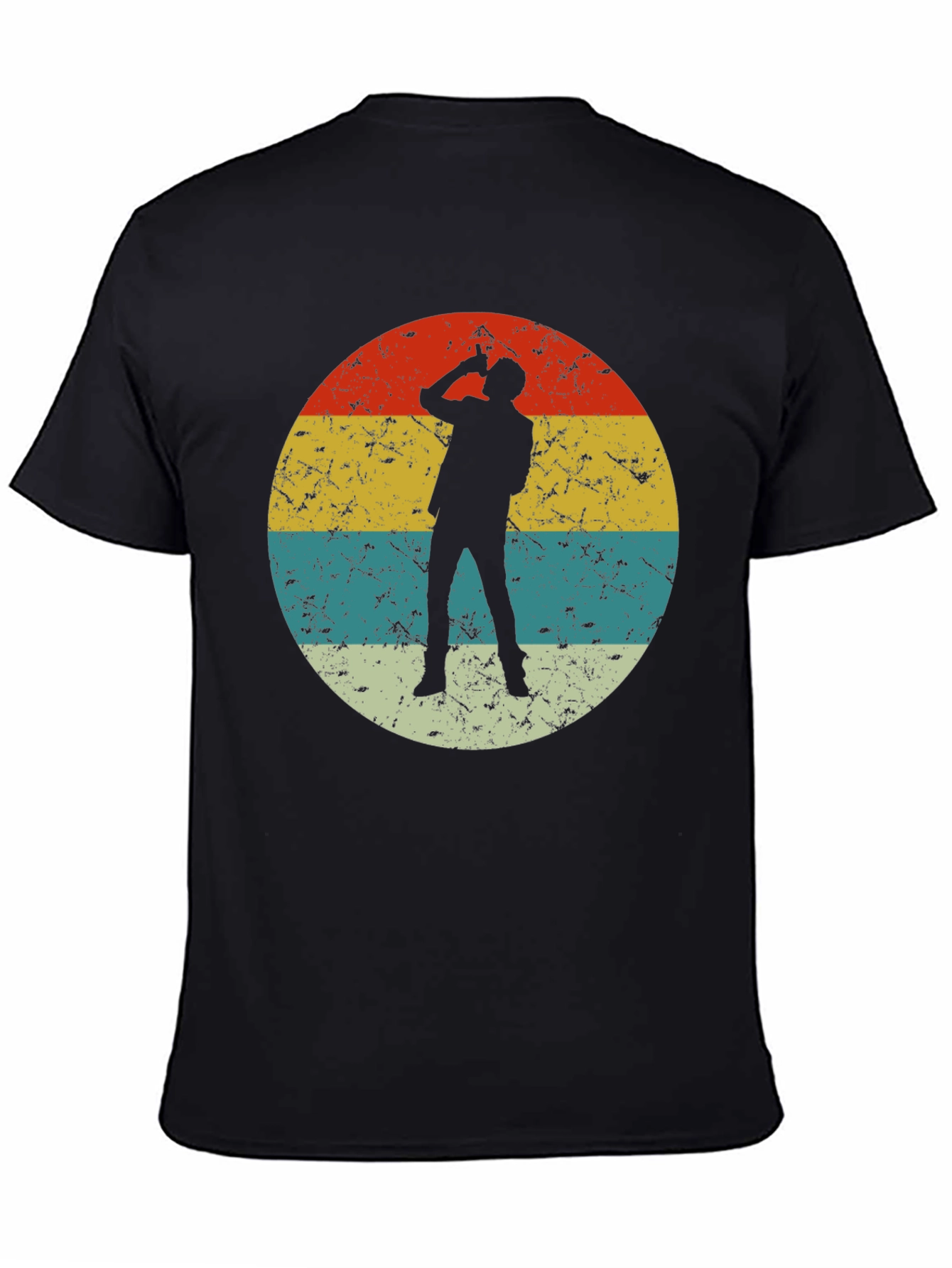 Retro Silhouette Drinker T-Shirt - Black