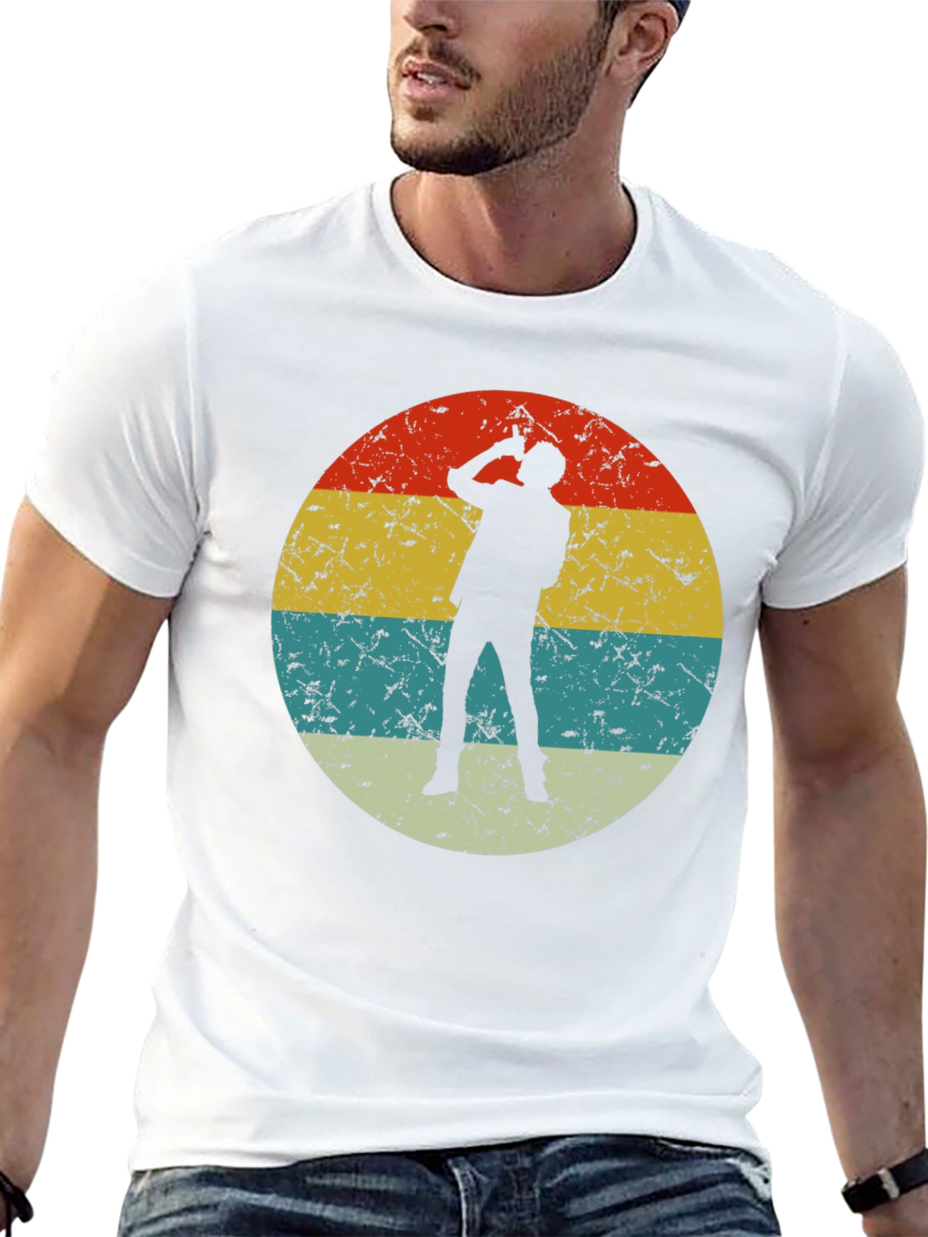 Retro Silhouette Drinker T-Shirt - Black