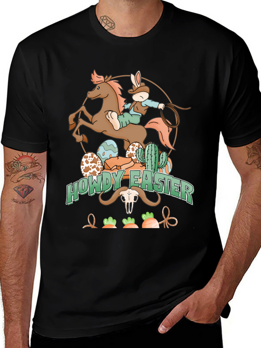 Howdy Easter Cowboy Bunny Graphic T-Shirt