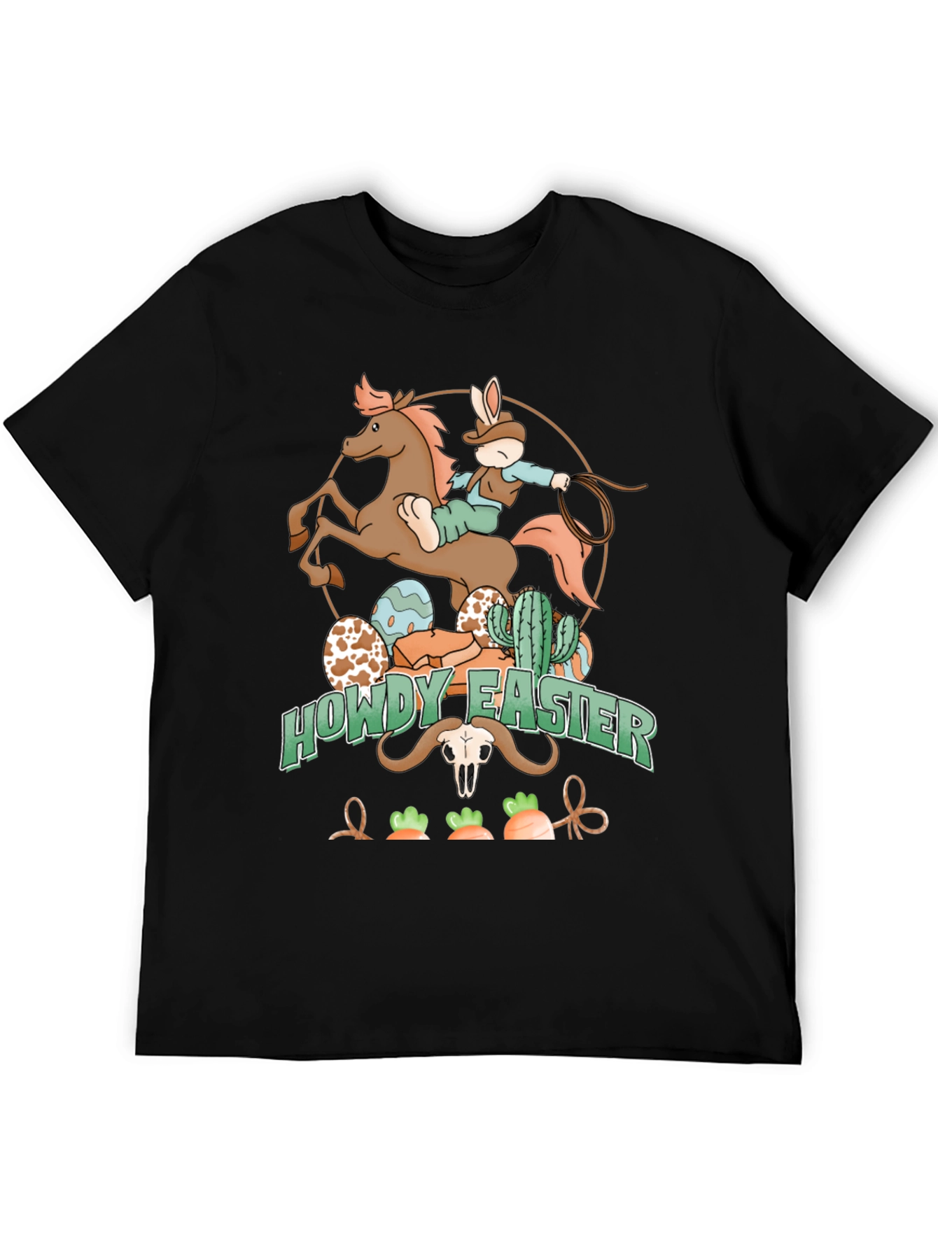 Howdy Easter Cowboy Bunny Graphic T-Shirt