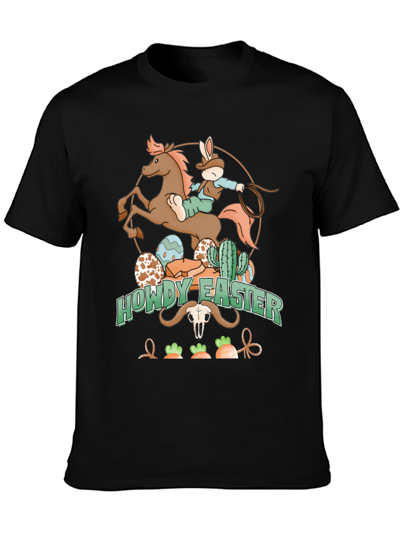 Howdy Easter Cowboy Bunny Graphic T-Shirt