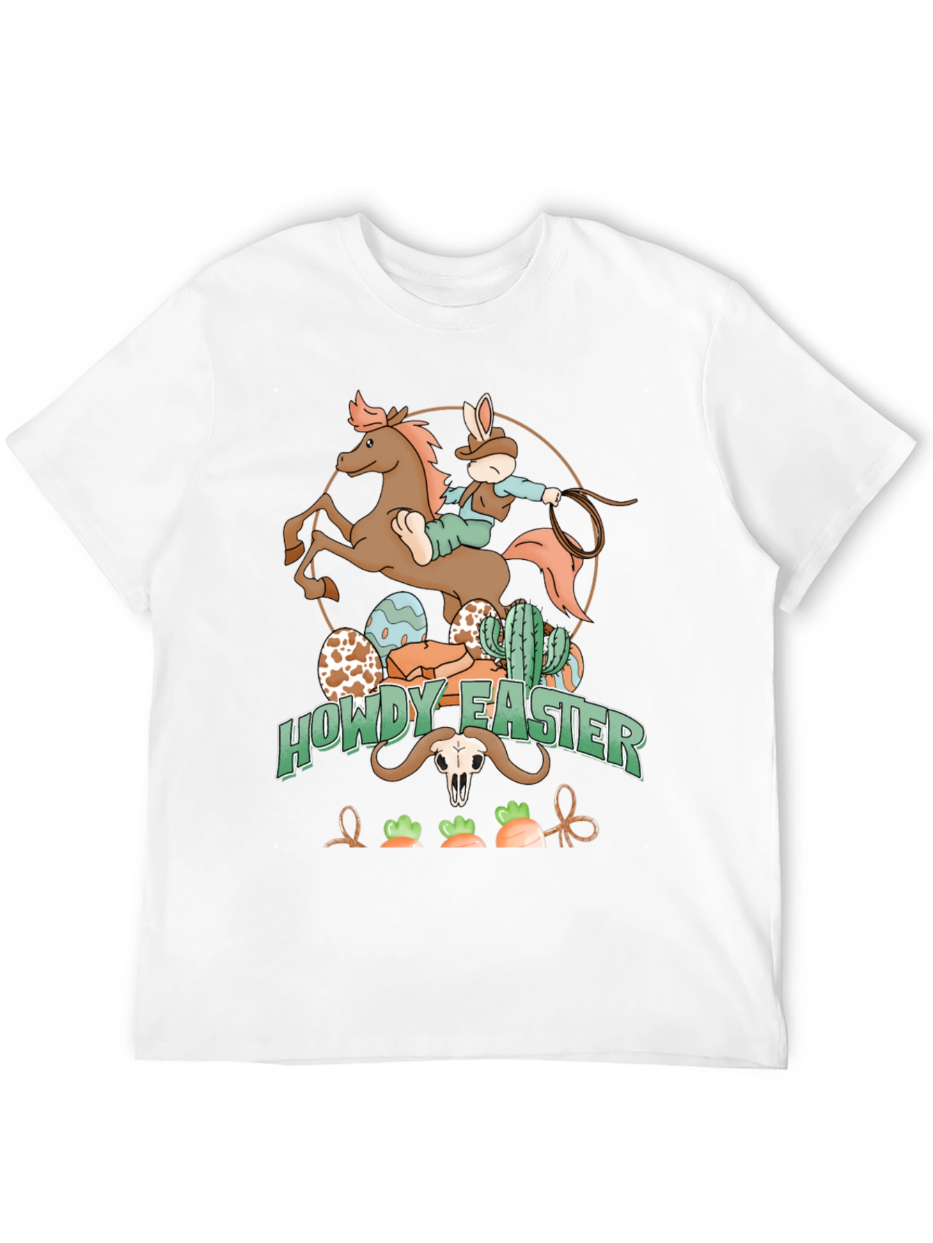 Howdy Easter Cowboy Bunny Graphic T-Shirt