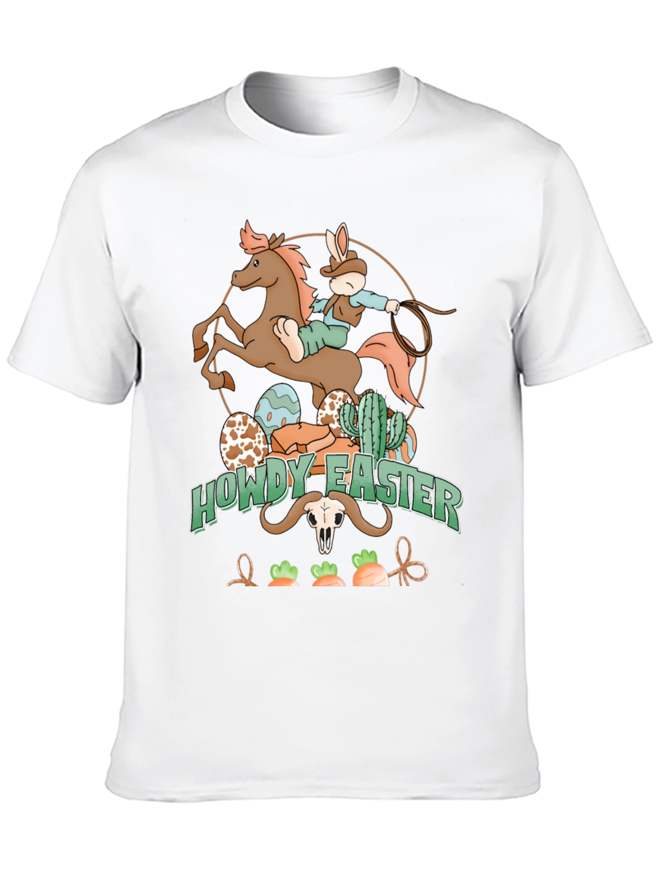 Howdy Easter Cowboy Bunny Graphic T-Shirt