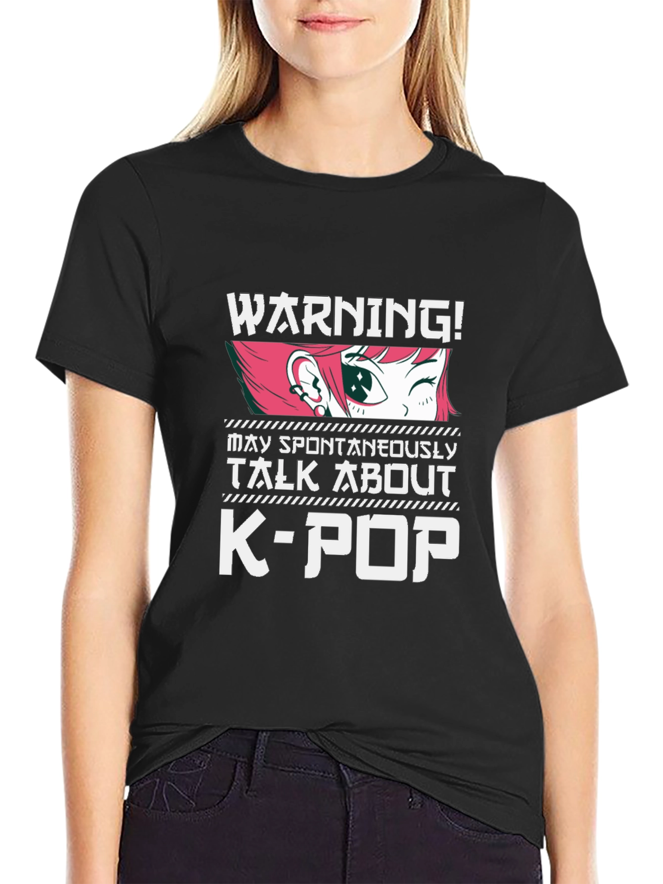 Warning K-Pop Anime Fan T-Shirt