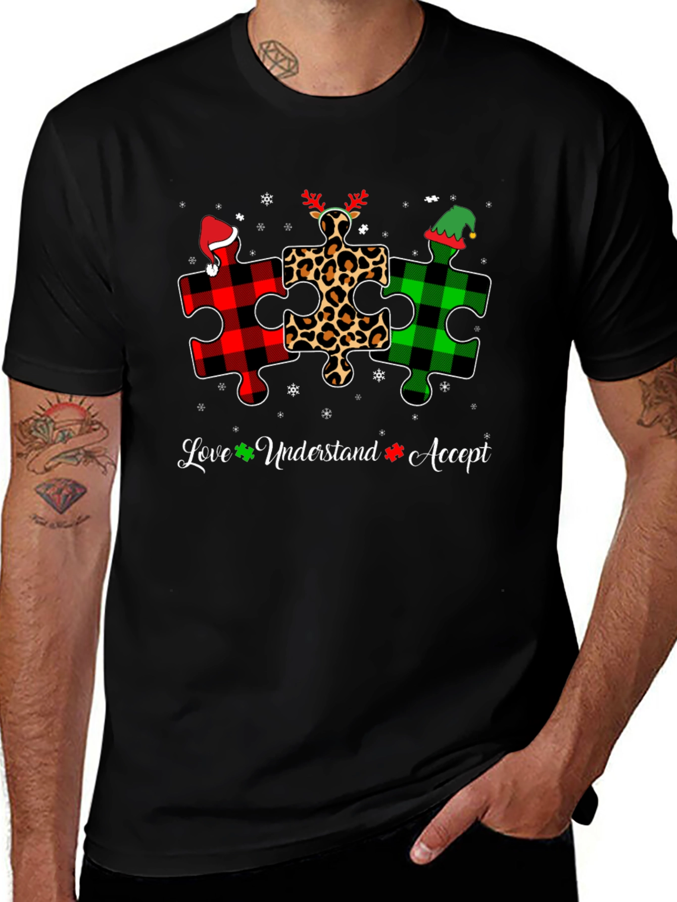 Autism Awareness Christmas Puzzle T-Shirt
