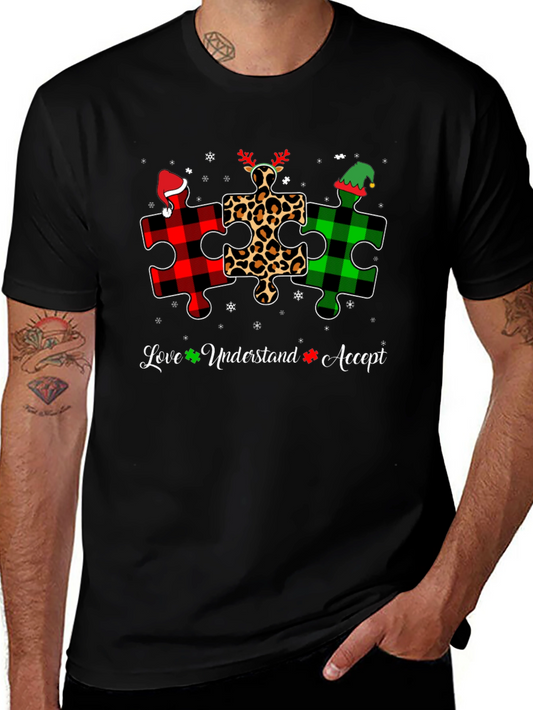 Autism Awareness Christmas Puzzle T-Shirt