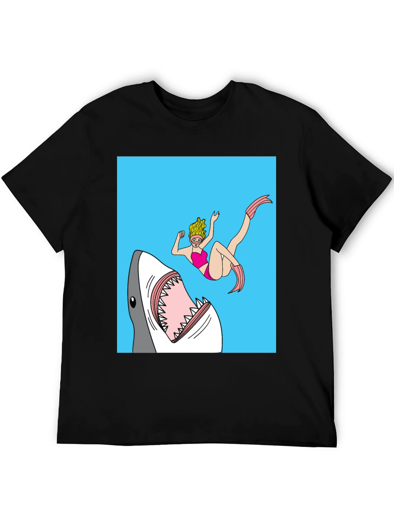 Shark Attack Graphic Tee - Novelty T-Shirt