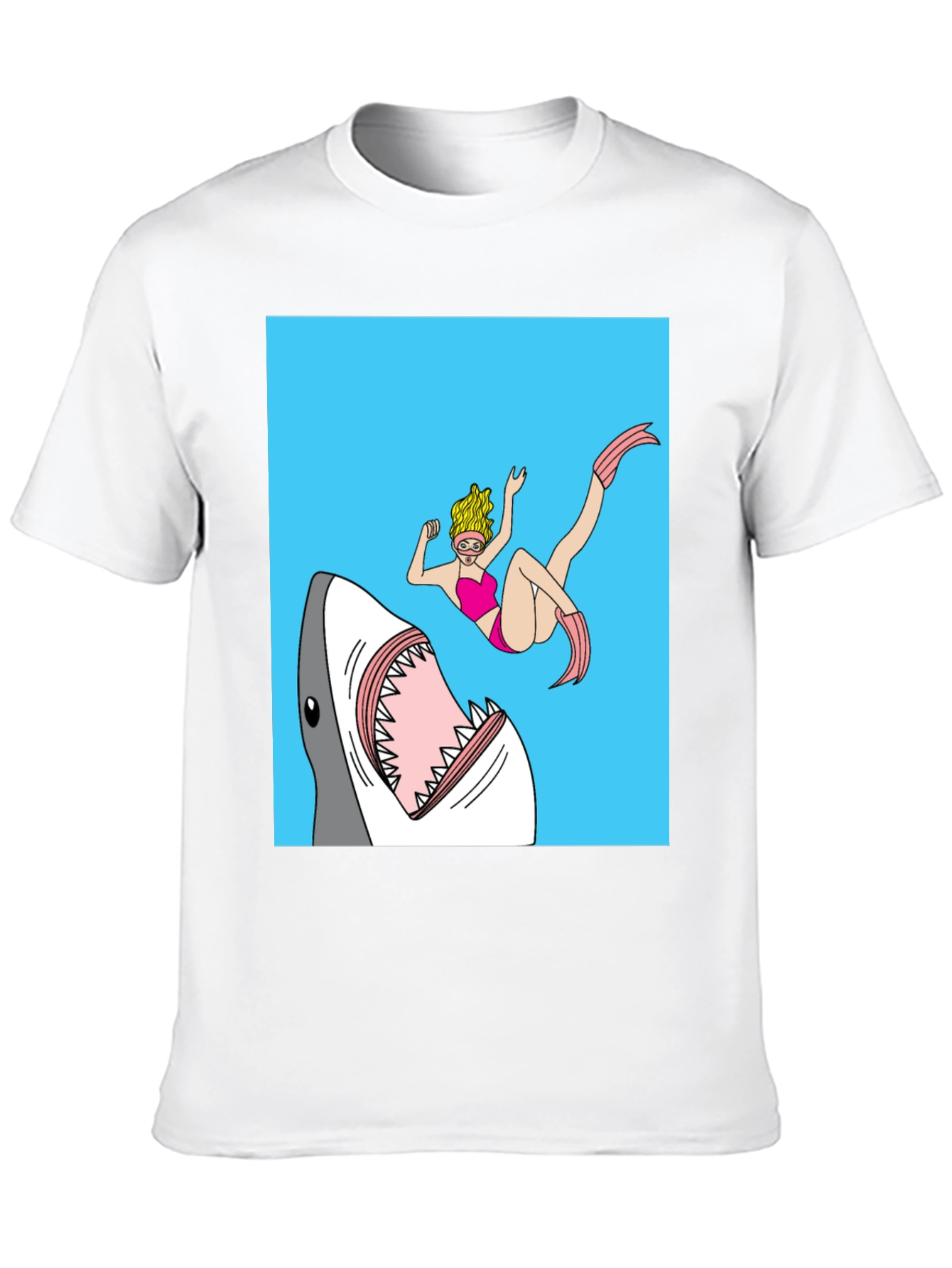 Shark Attack Graphic Tee - Novelty T-Shirt