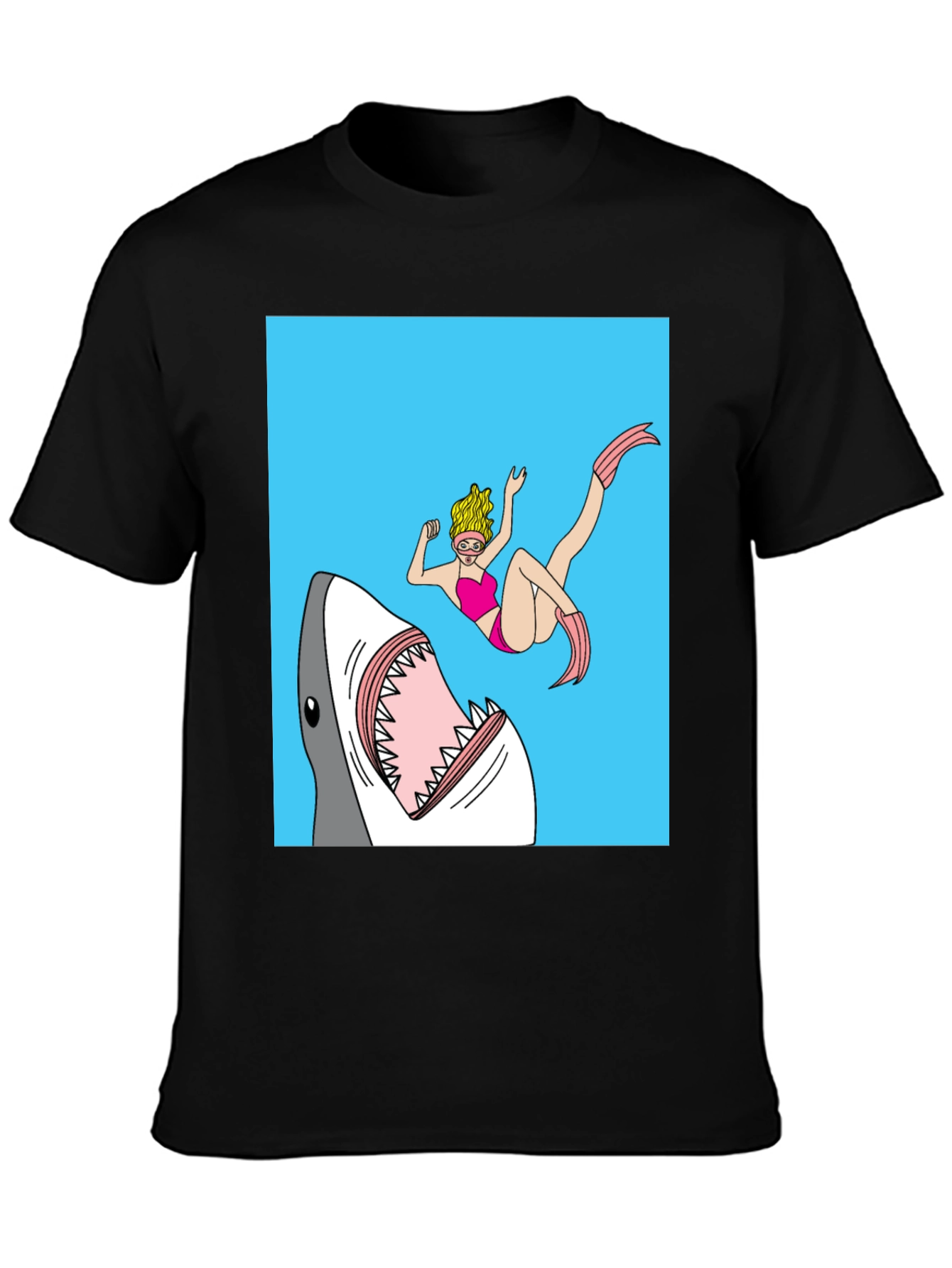 Shark Attack Graphic Tee - Novelty T-Shirt