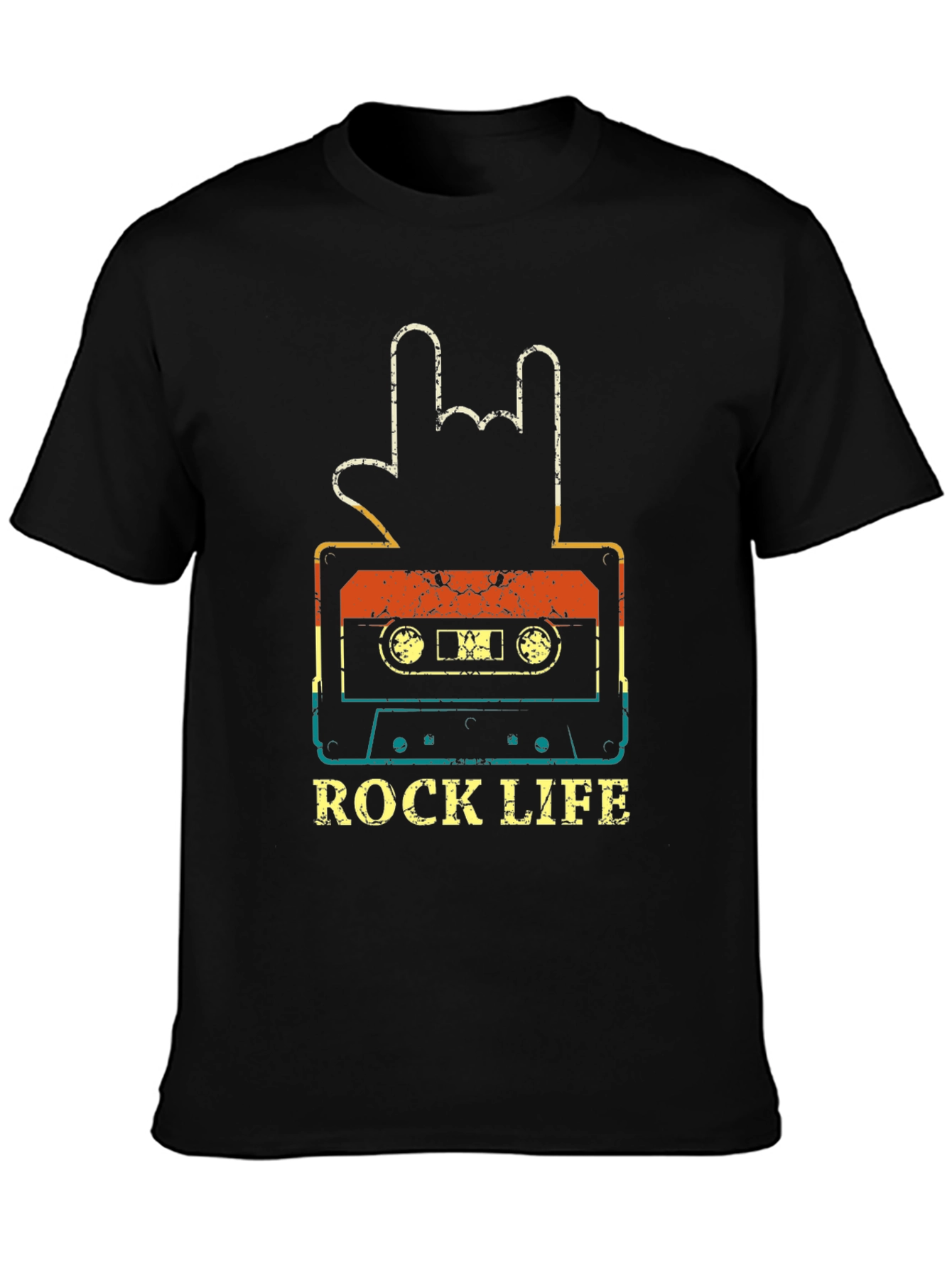 Rock Life Cassette Tape Graphic T-Shirt
