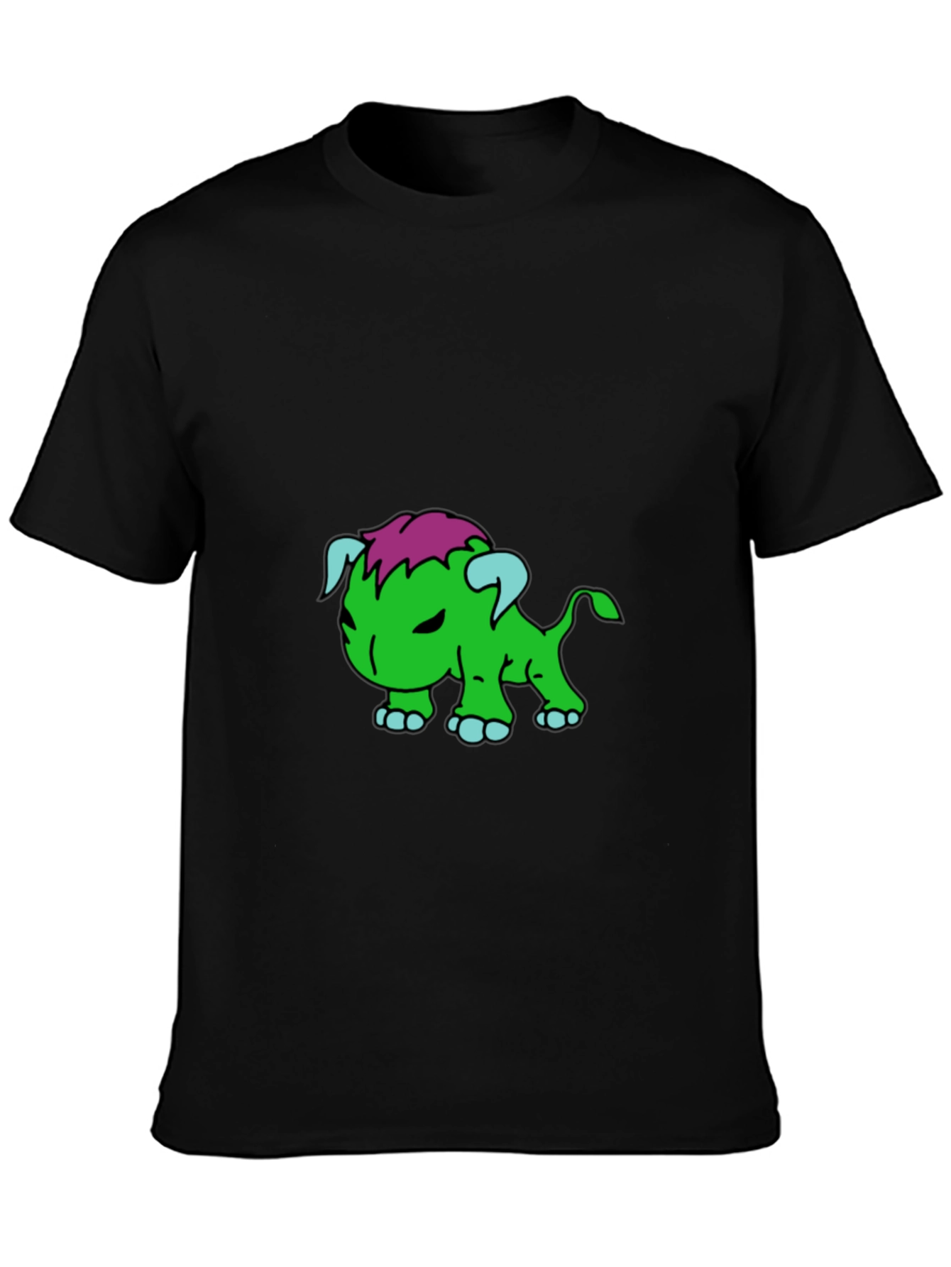 Cartoon Monster Graphic Black T-Shirt