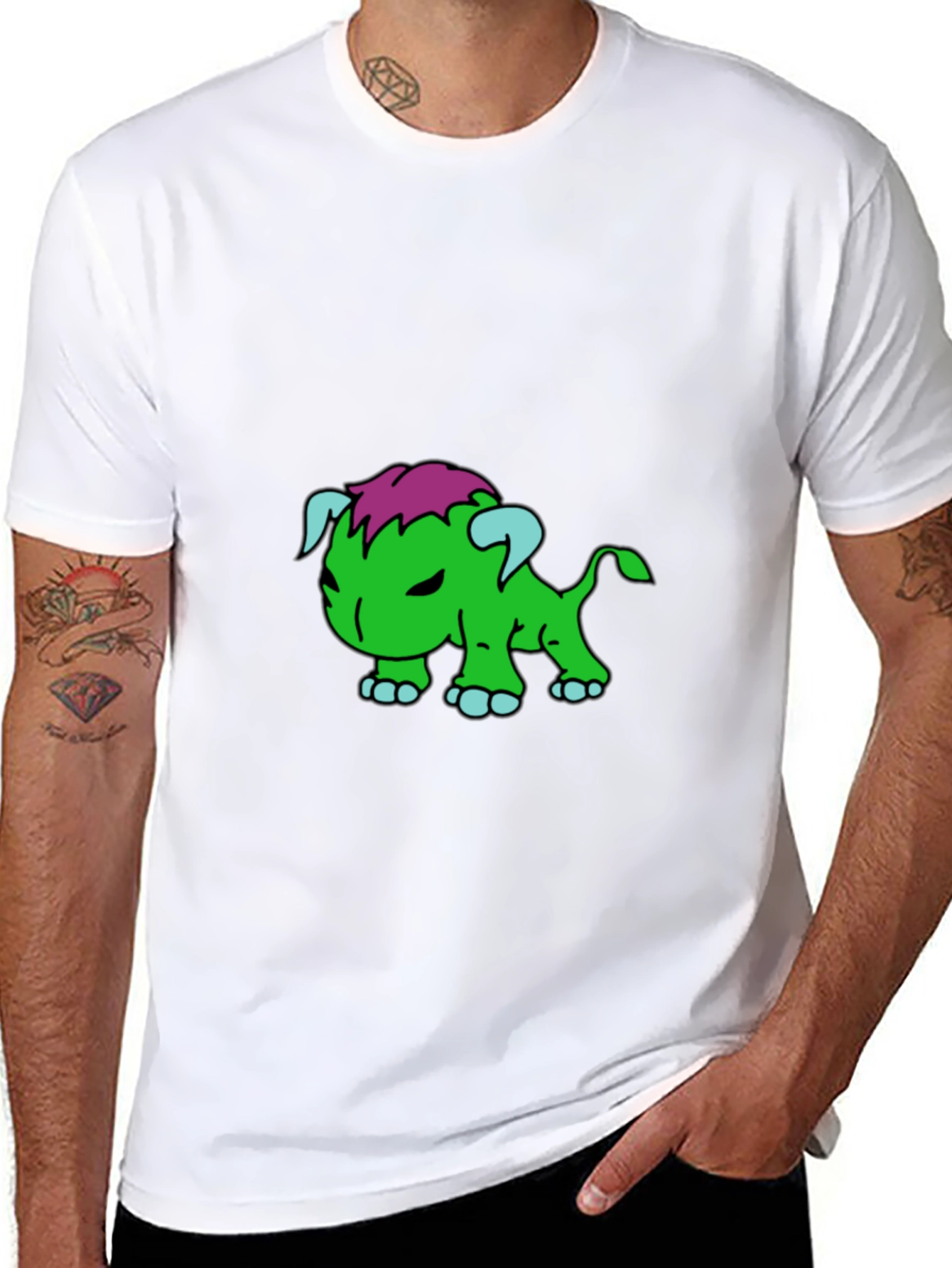 Cartoon Monster Graphic Black T-Shirt