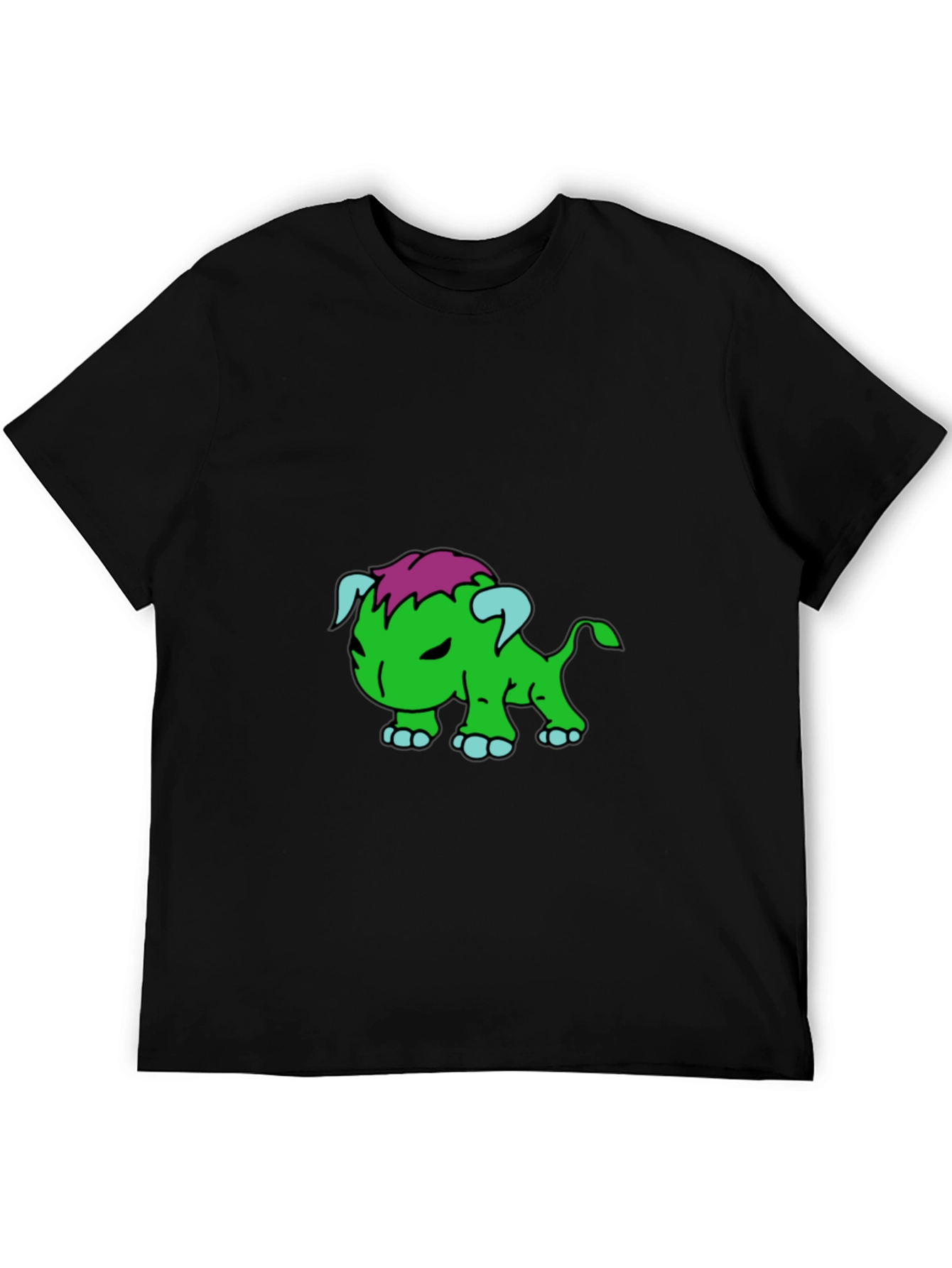 Cartoon Monster Graphic Black T-Shirt