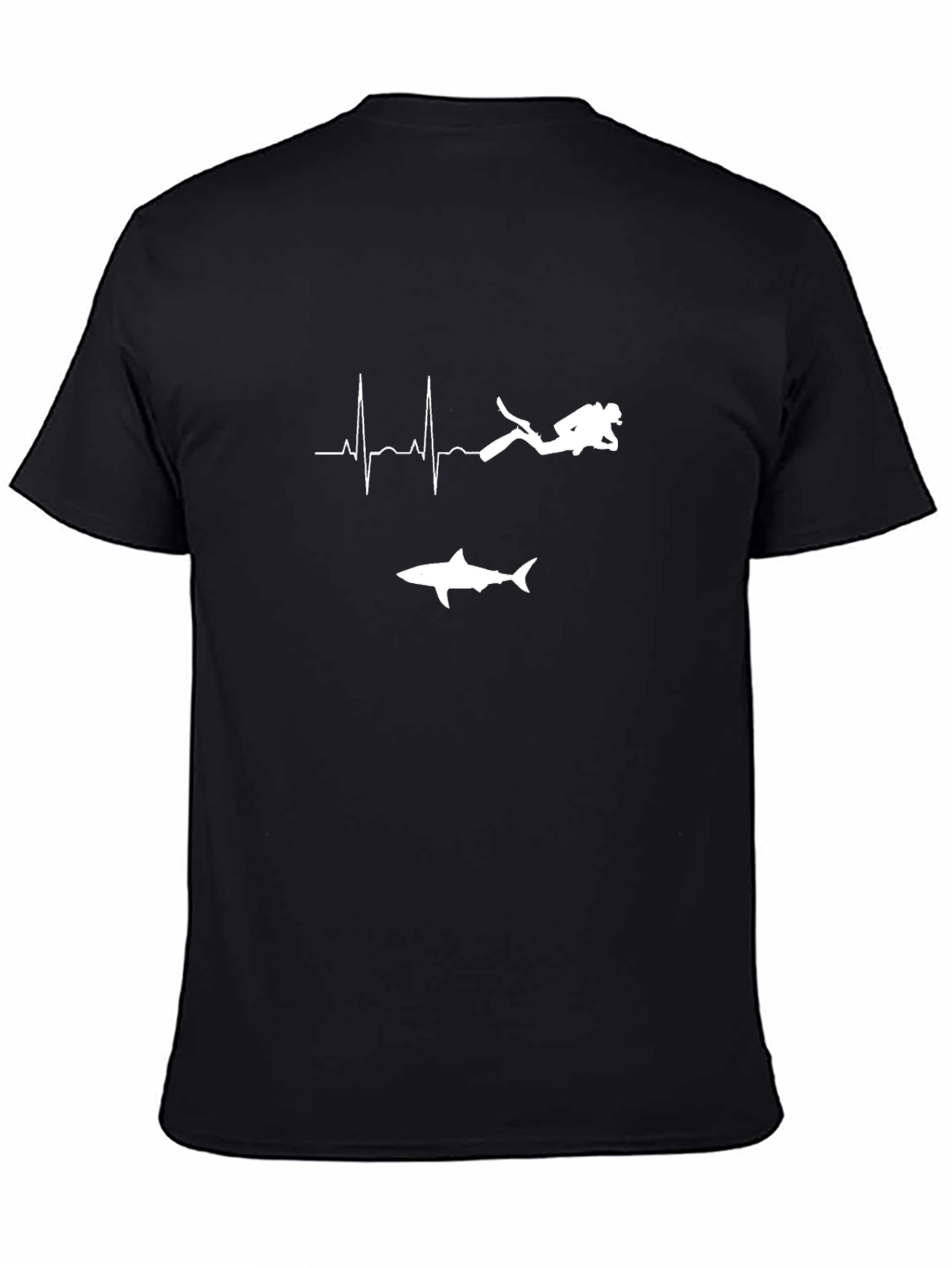 Diver Heartbeat Shark Graphic T-Shirt