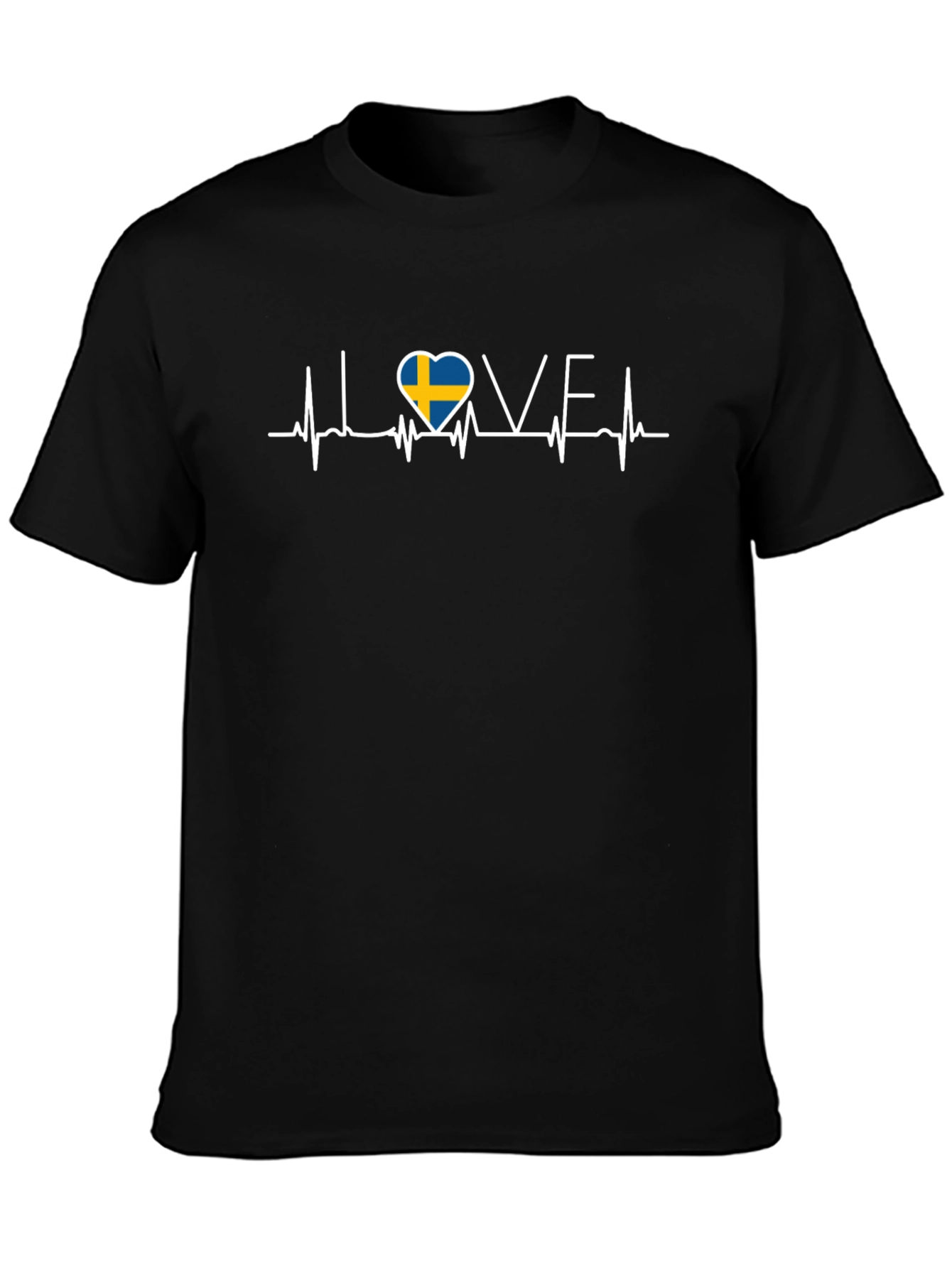 Sweden Flag Heartbeat T-Shirt