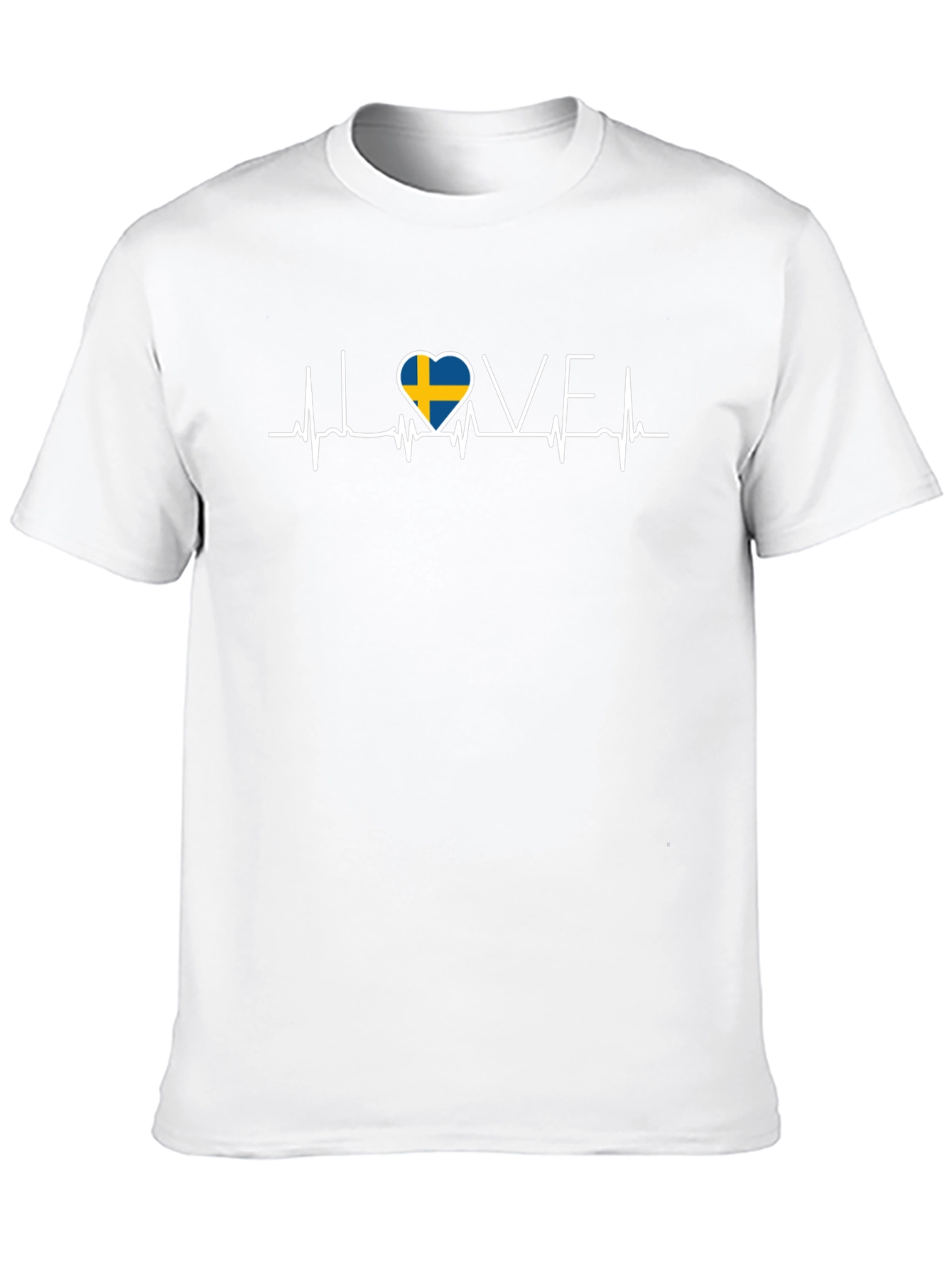 Sweden Flag Heartbeat T-Shirt