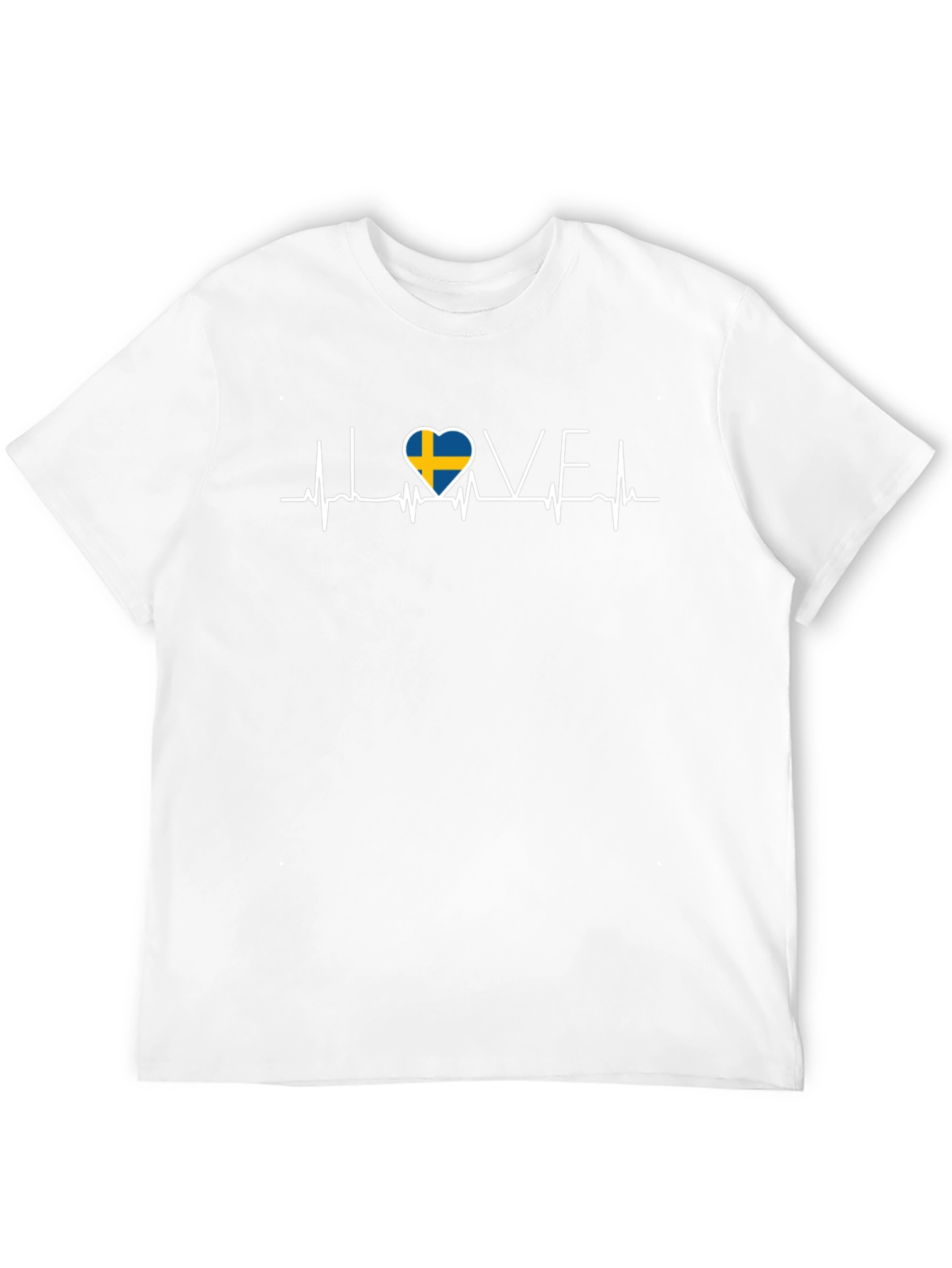 Sweden Flag Heartbeat T-Shirt