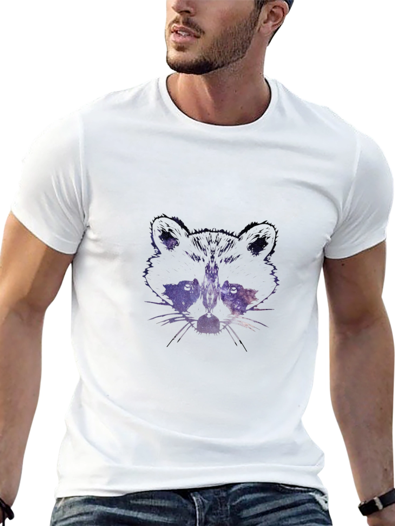 Galaxy Raccoon Graphic Tee - Black T-Shirt