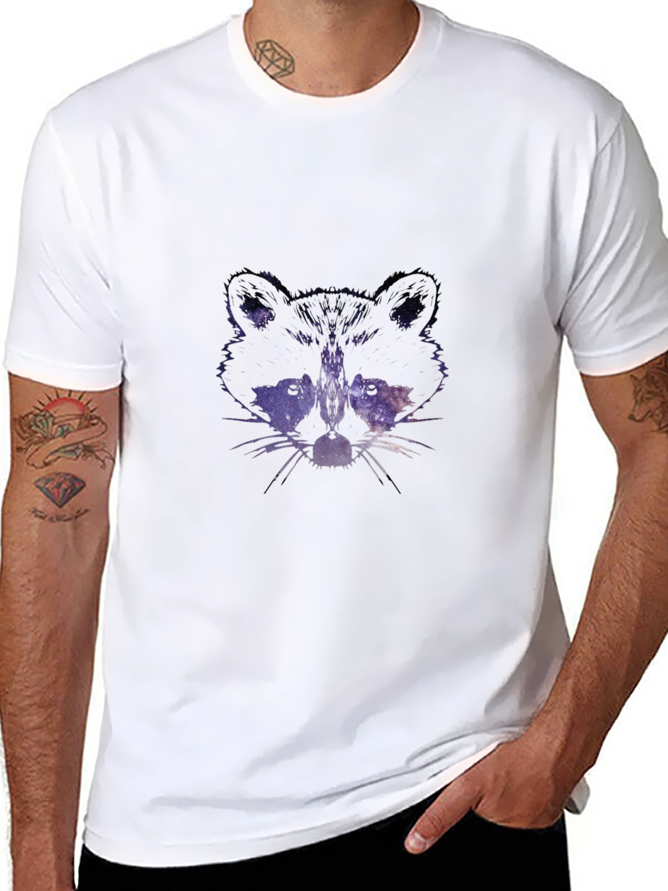 Galaxy Raccoon Graphic Tee - Black T-Shirt