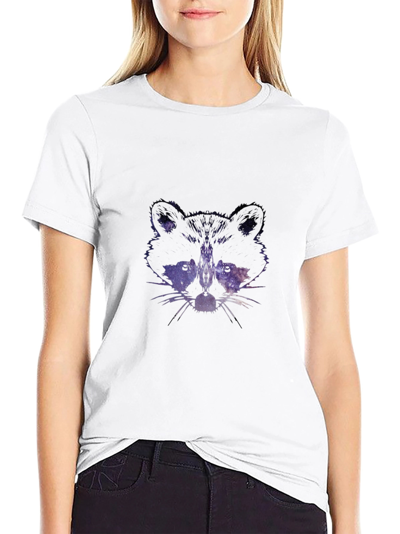 Galaxy Raccoon Graphic Tee - Black T-Shirt