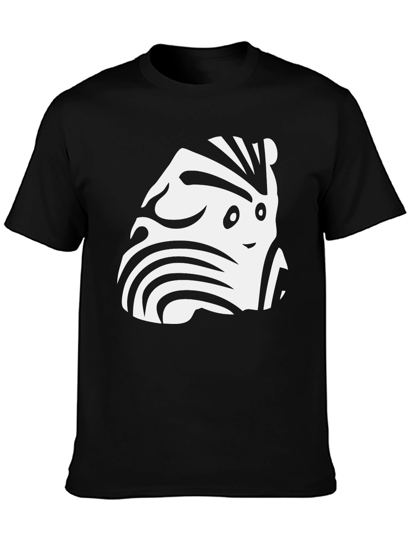 Funky Zebra-Inspired Graphic Black T-Shirt