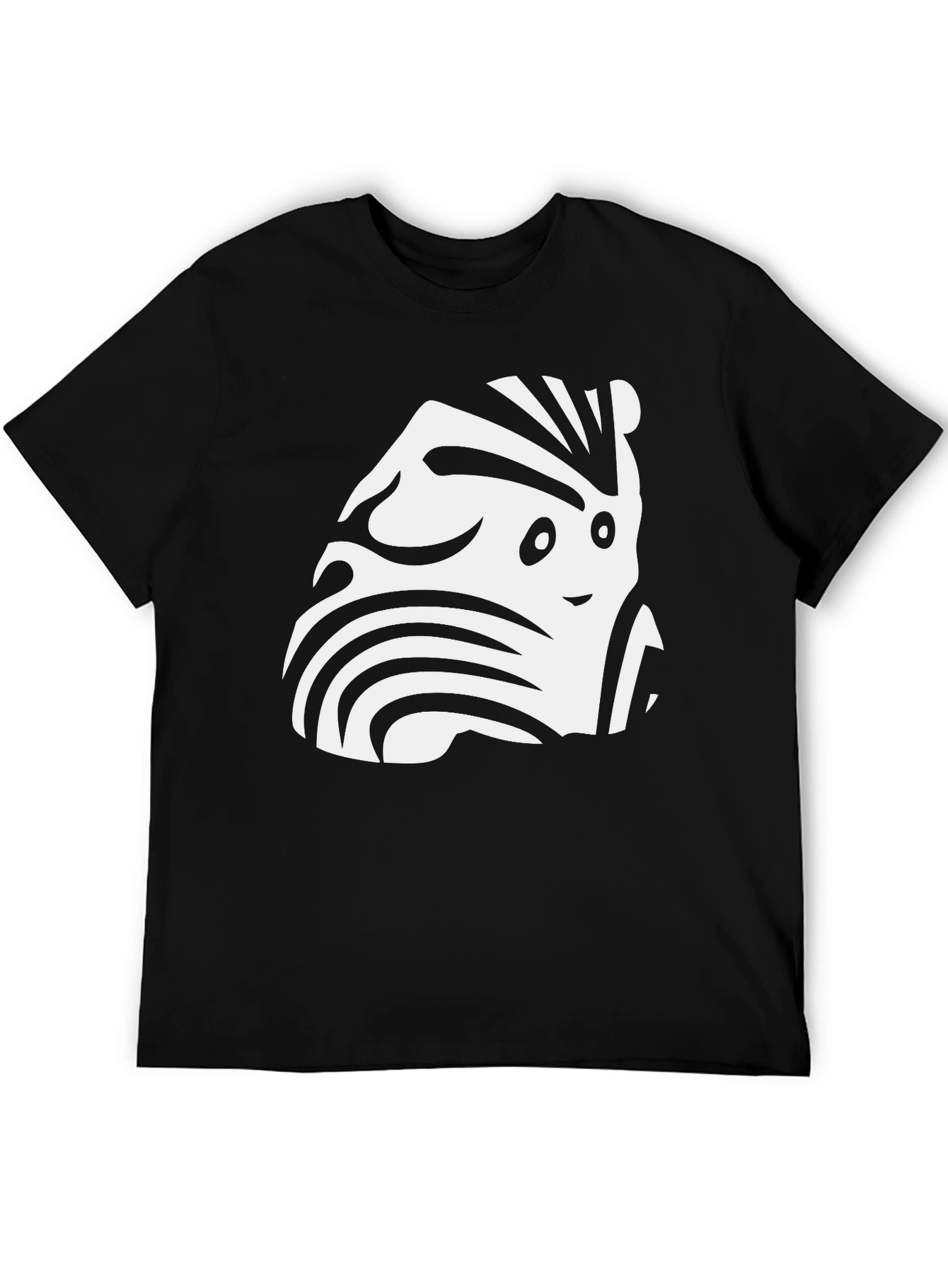 Funky Zebra-Inspired Graphic Black T-Shirt