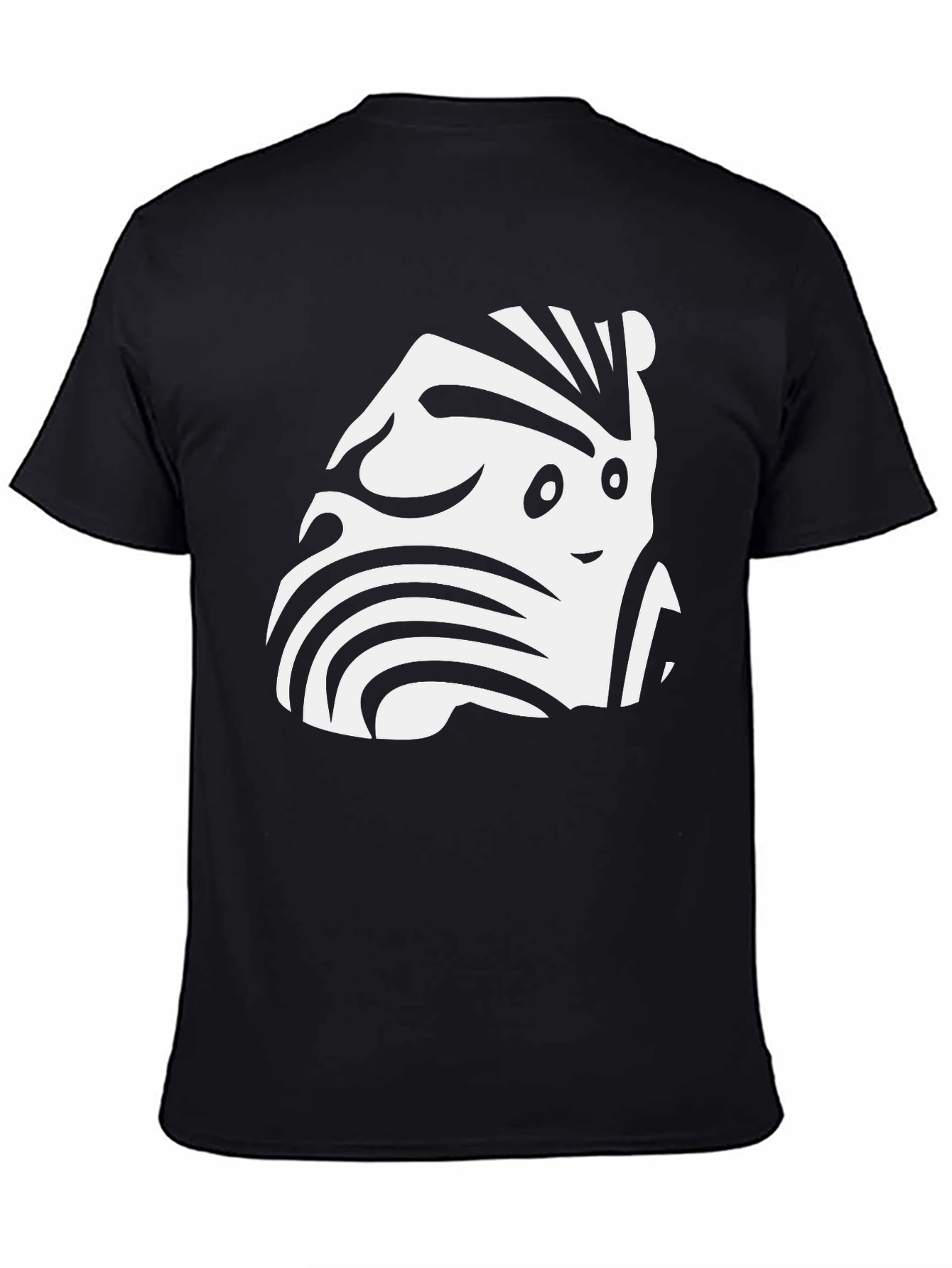 Funky Zebra-Inspired Graphic Black T-Shirt