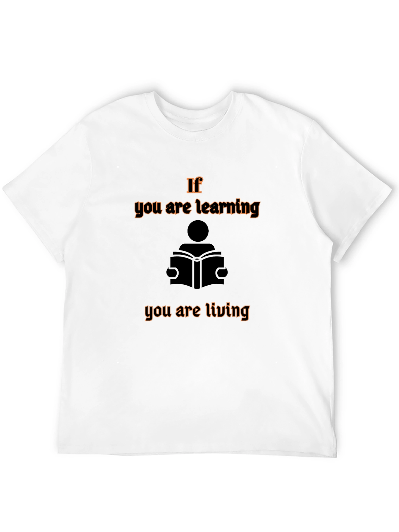 Learning is Living Black Graphic T-Shirt