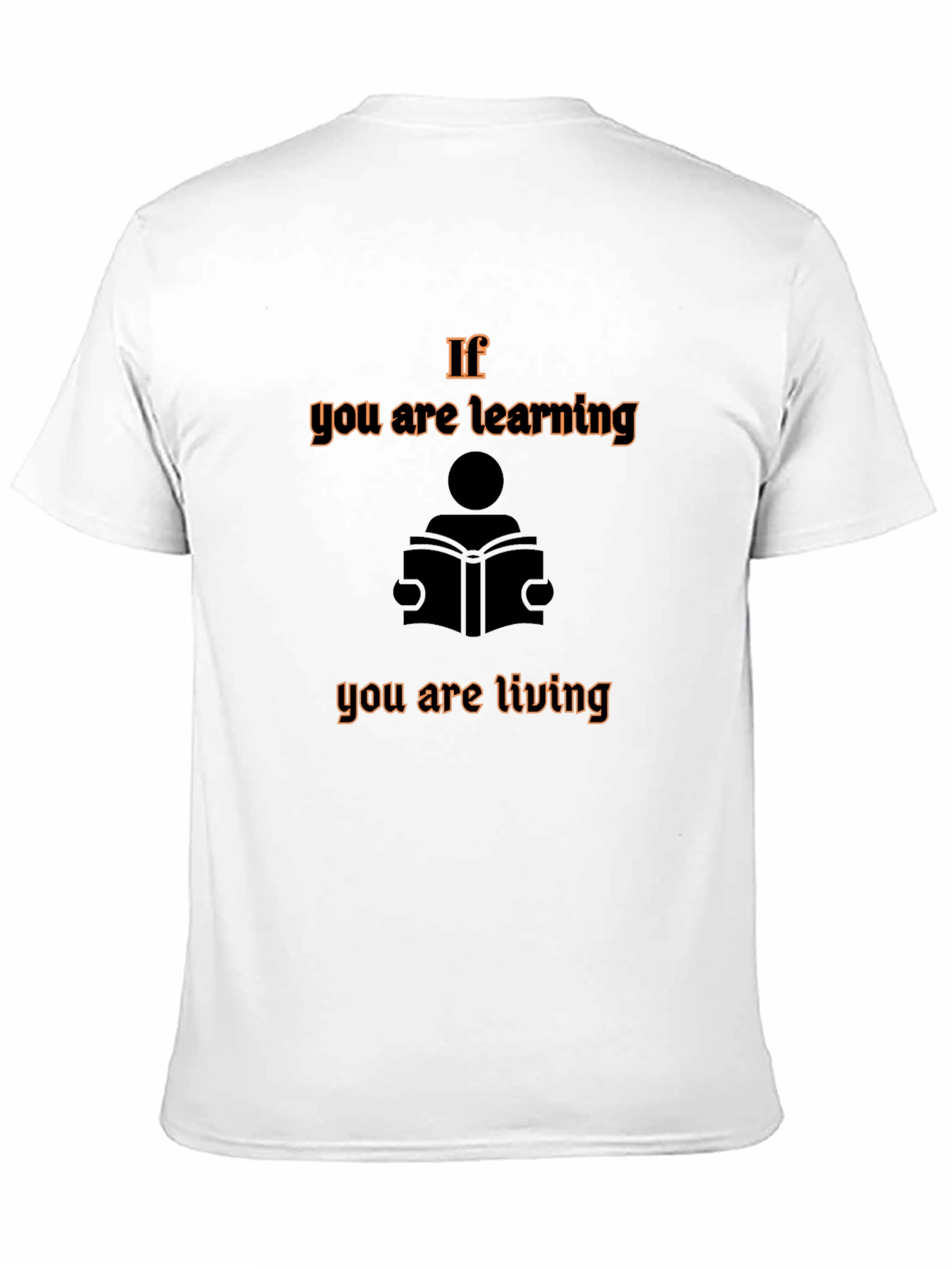 Learning is Living Black Graphic T-Shirt
