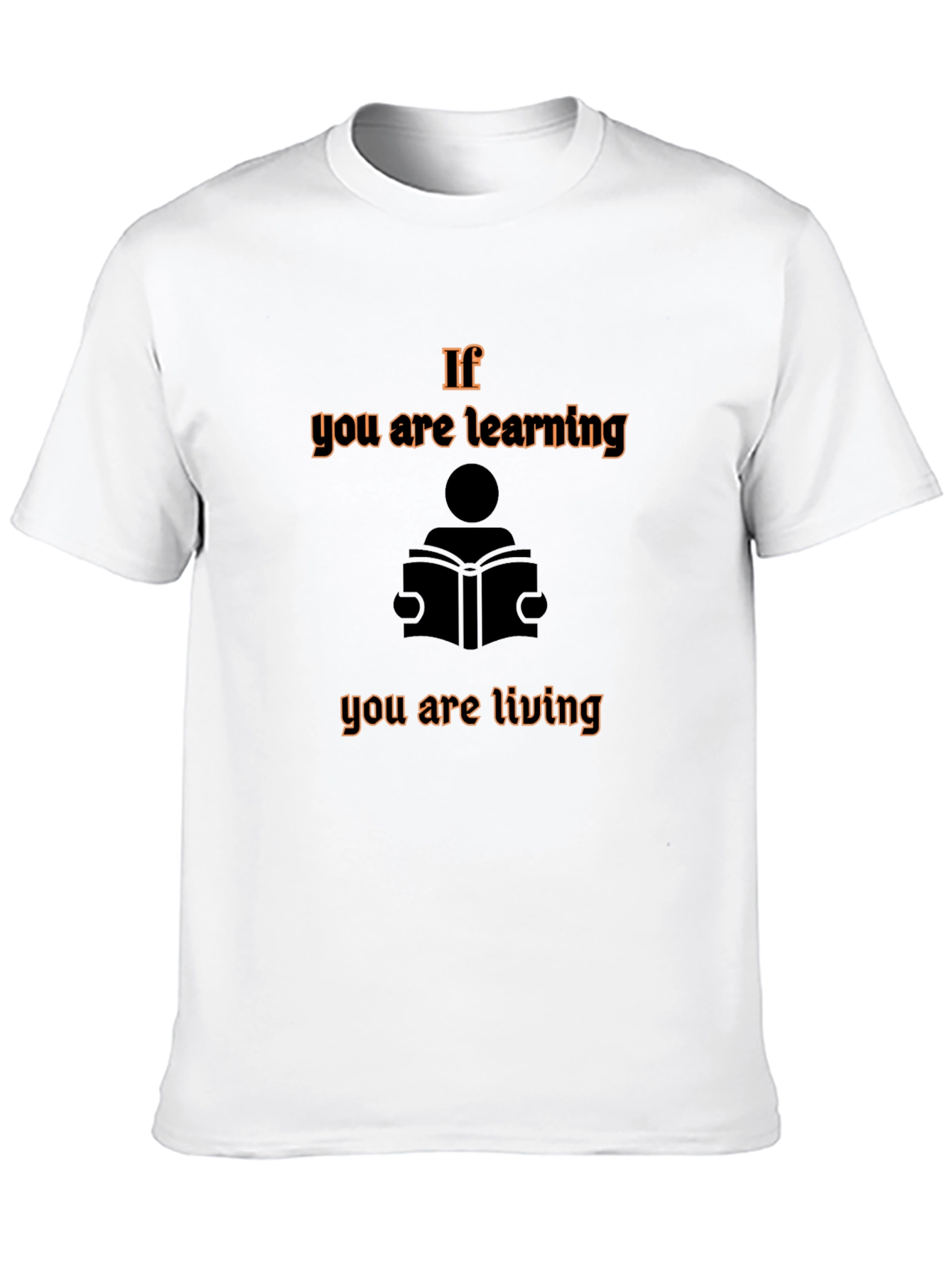 Learning is Living Black Graphic T-Shirt