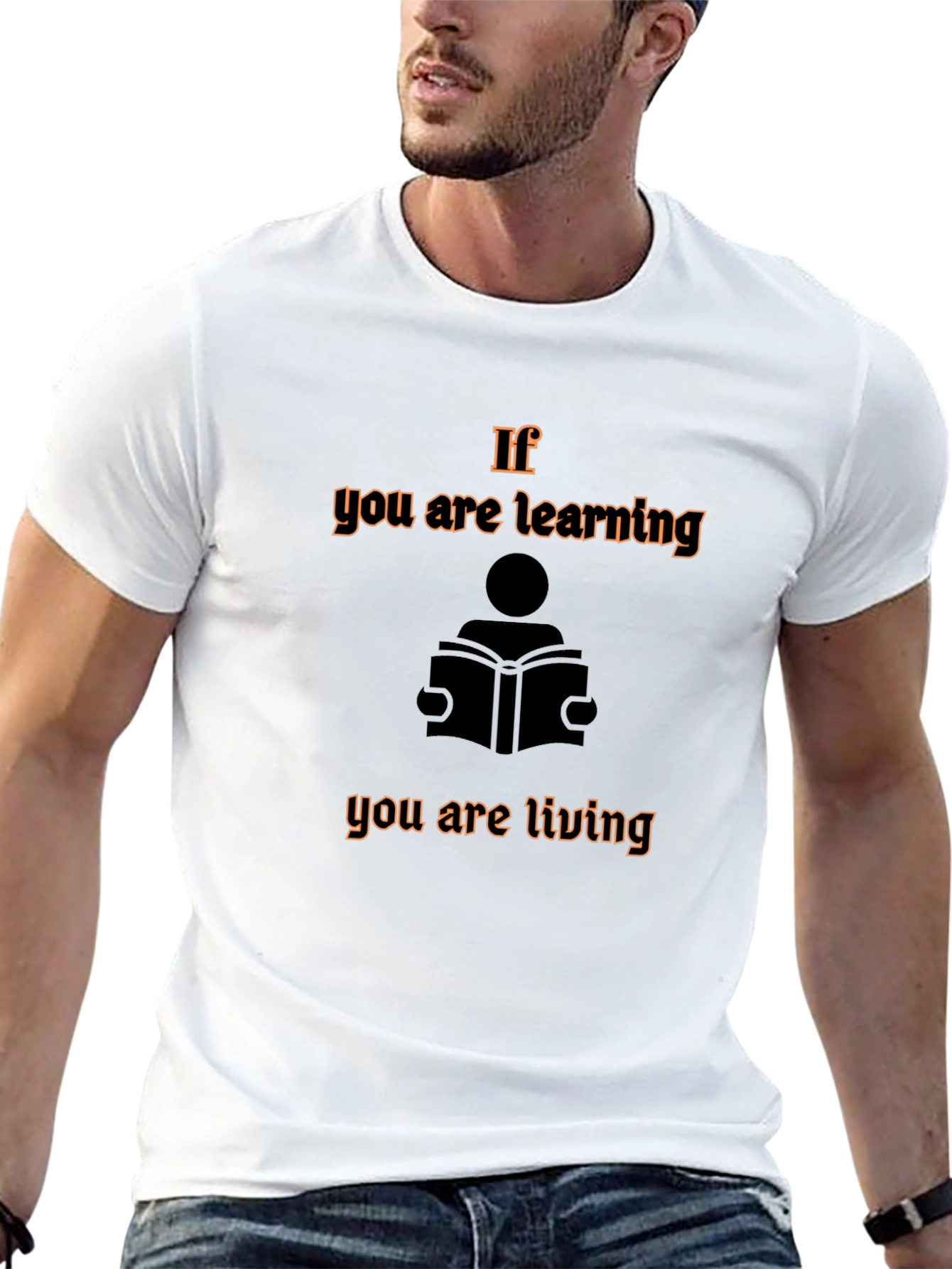 Learning is Living Black Graphic T-Shirt