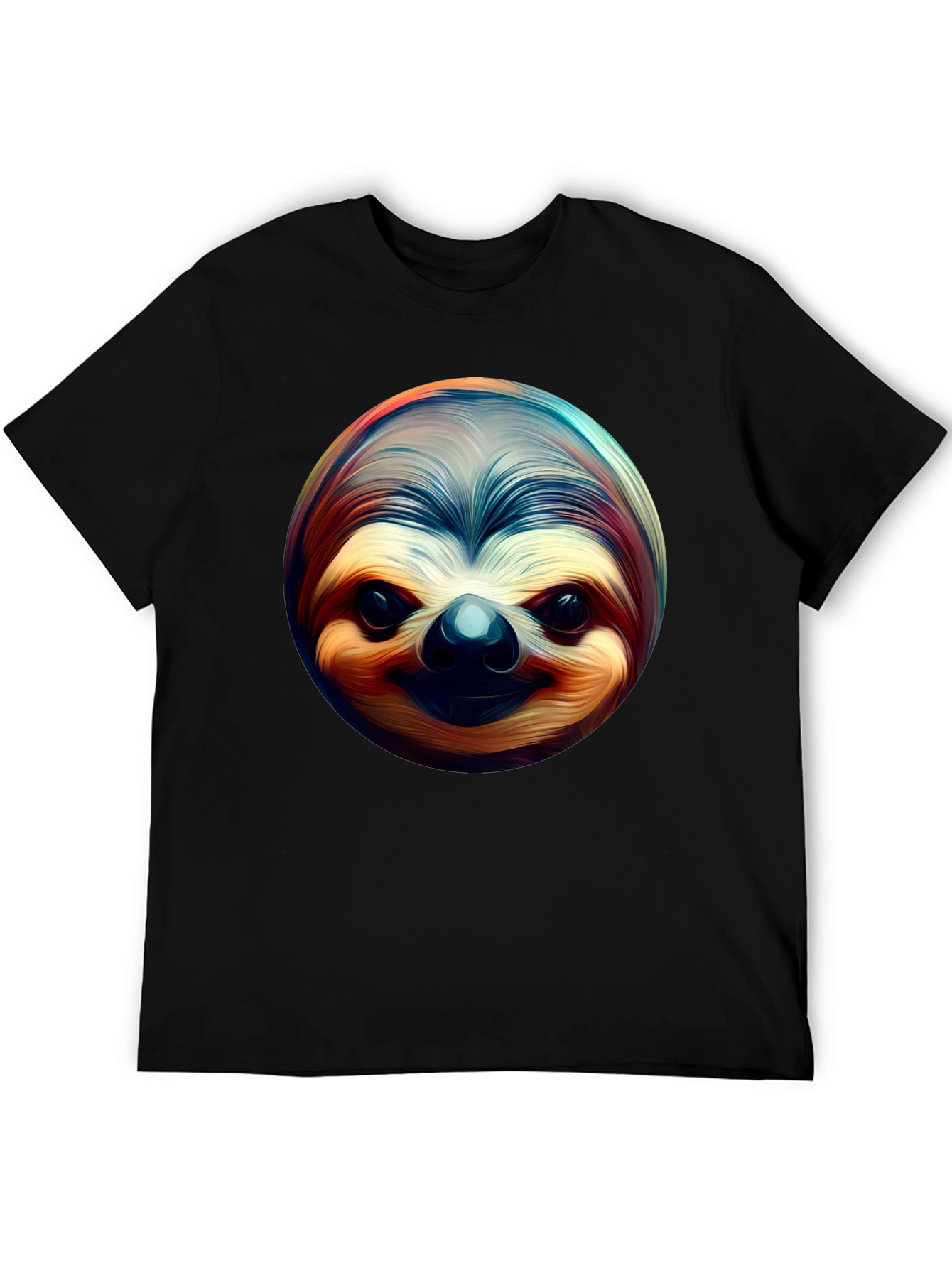 Sloth Face Graphic Tee - Black Casual Shirt