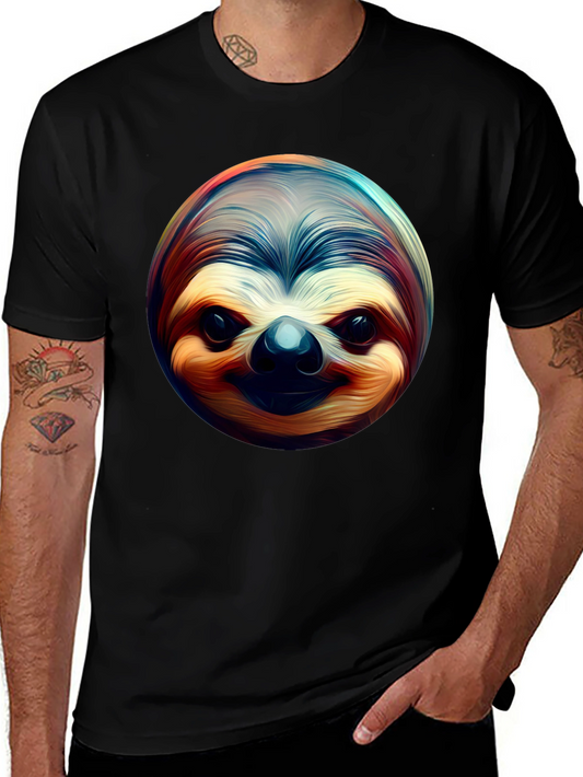 Sloth Face Graphic Tee - Black Casual Shirt