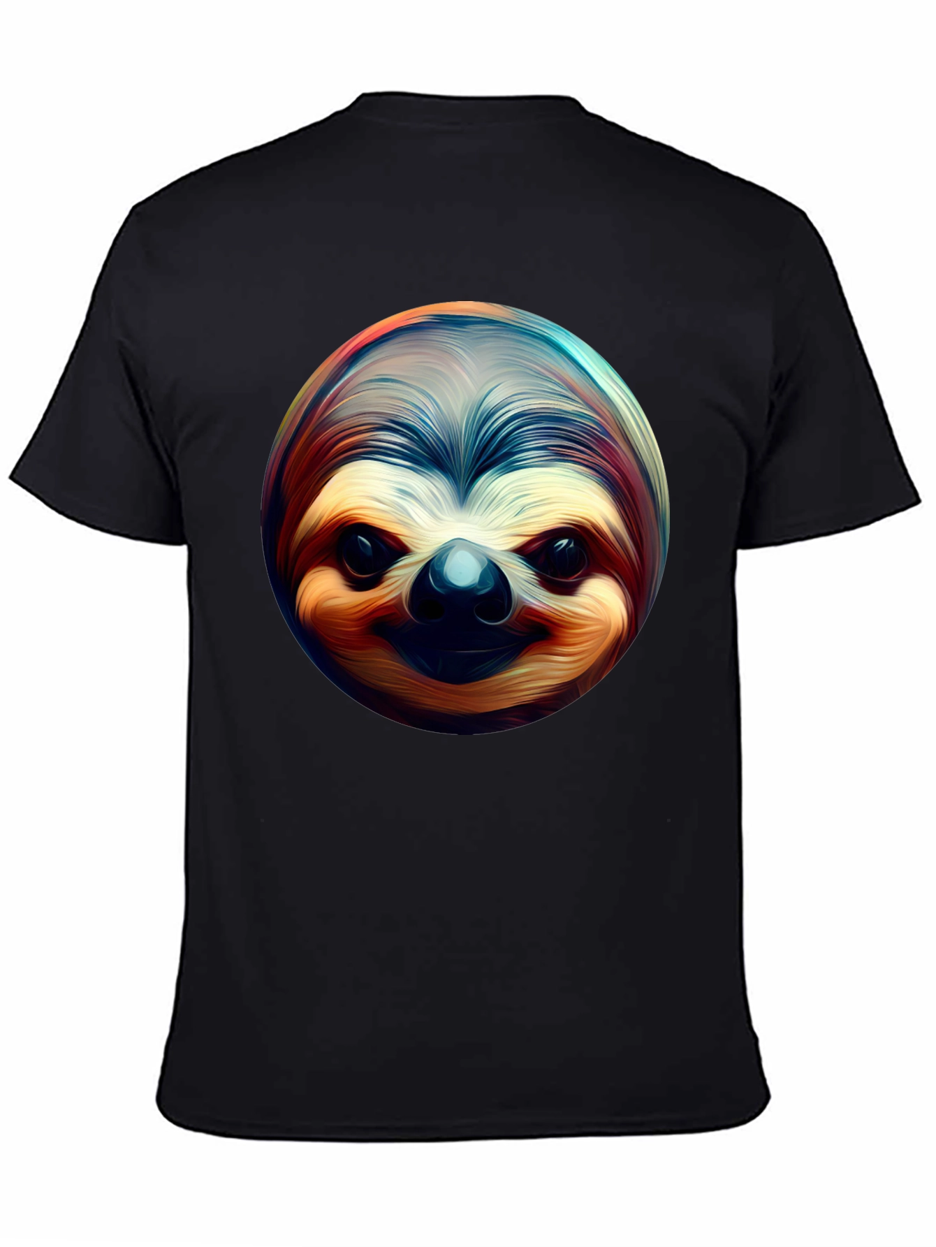 Sloth Face Graphic Tee - Black Casual Shirt