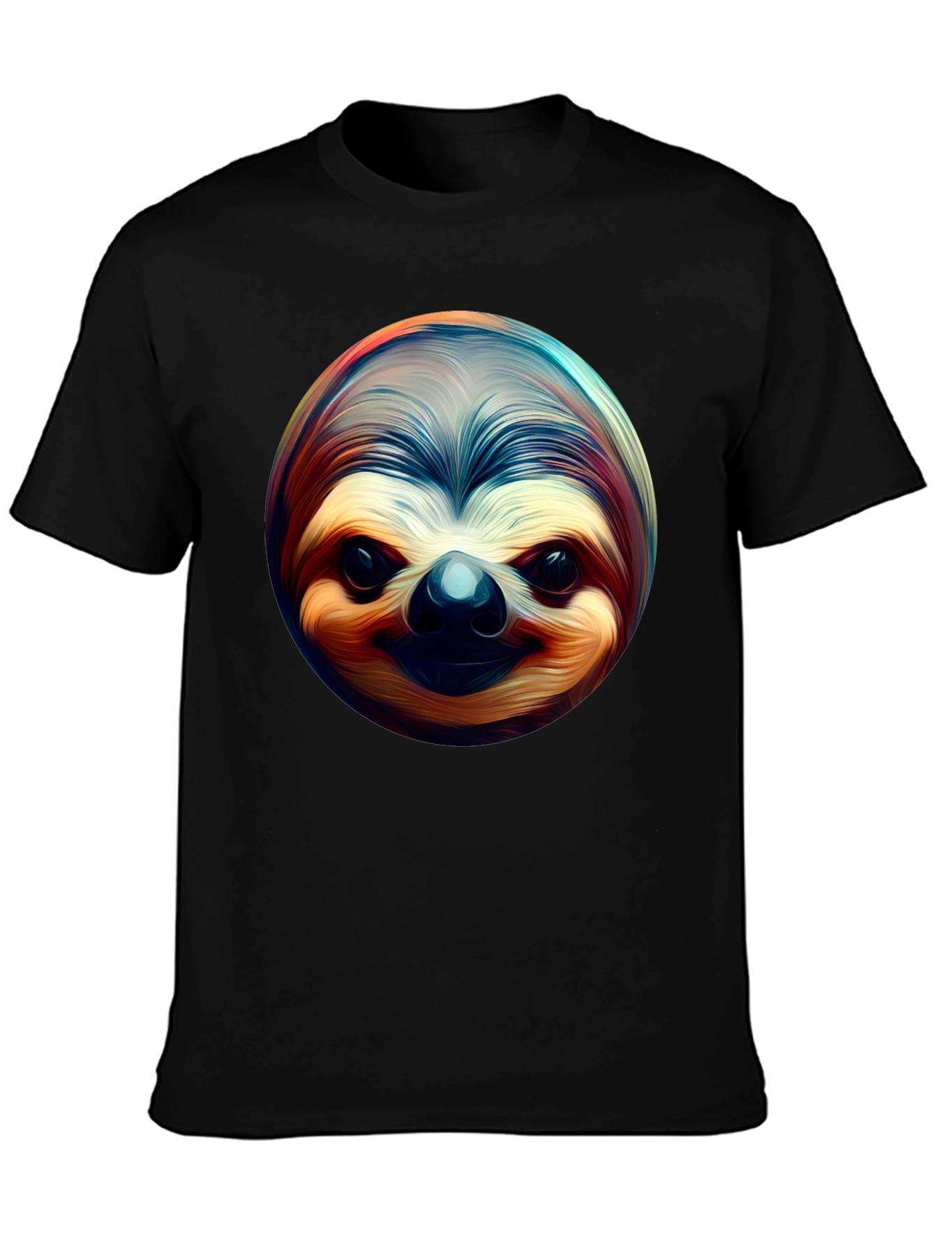 Sloth Face Graphic Tee - Black Casual Shirt