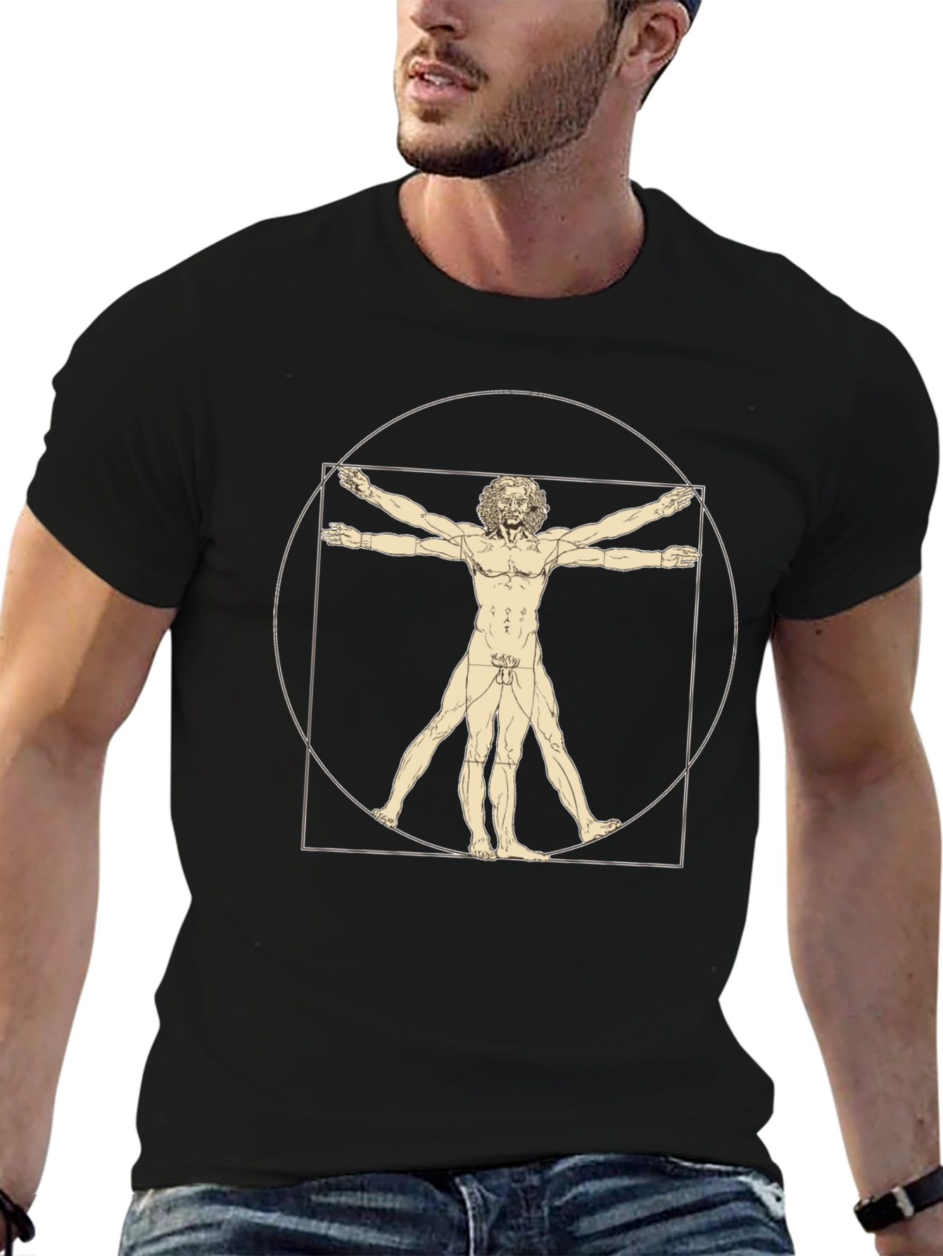 Vitruvian Man Graphic Print T-Shirt