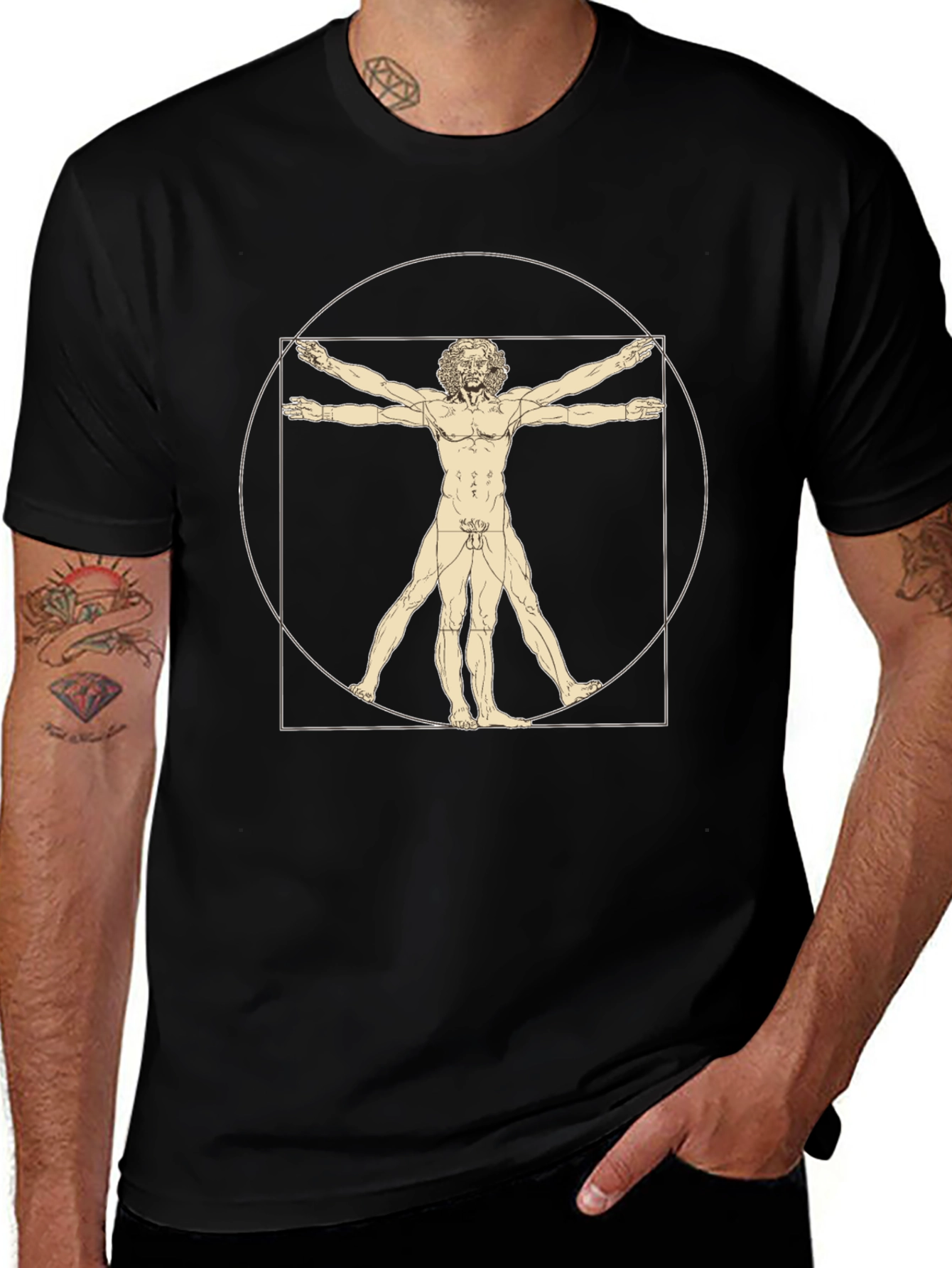 Vitruvian Man Graphic Print T-Shirt