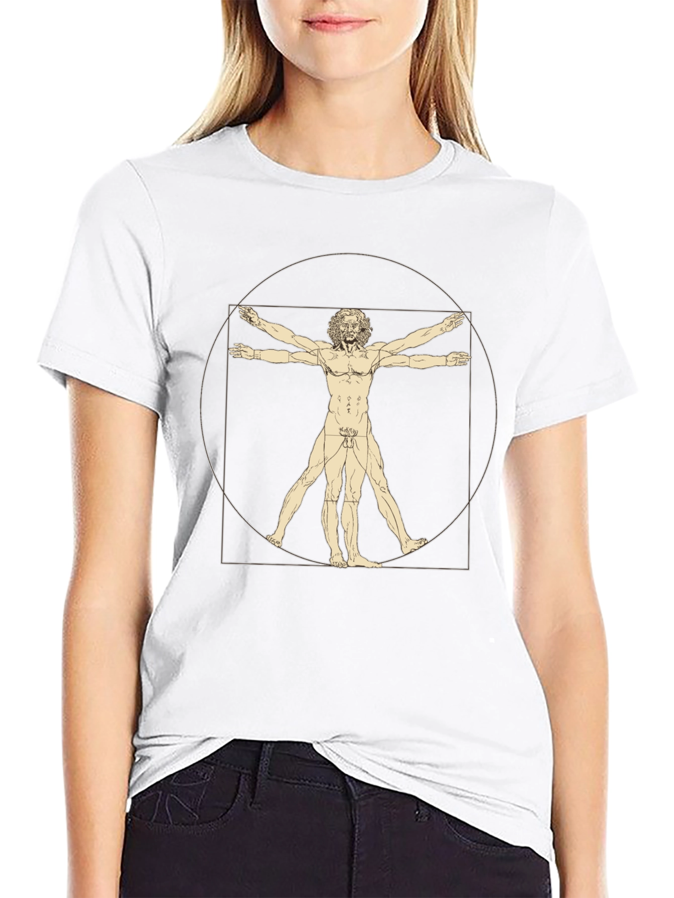 Vitruvian Man Graphic Print T-Shirt