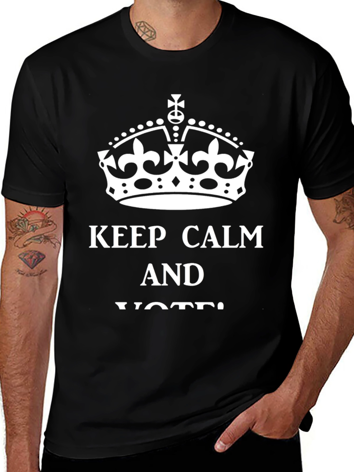 Keep Calm and Vote Graphic Tee - Black