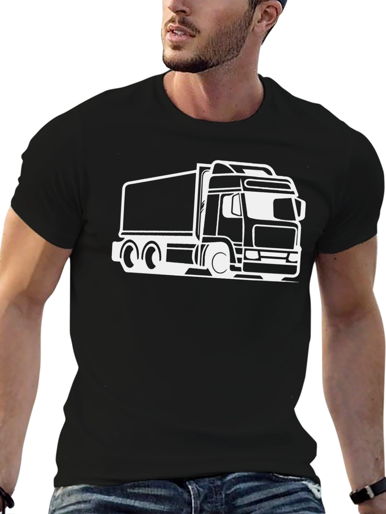 Truck Graphic Tee - Black Cotton Blend