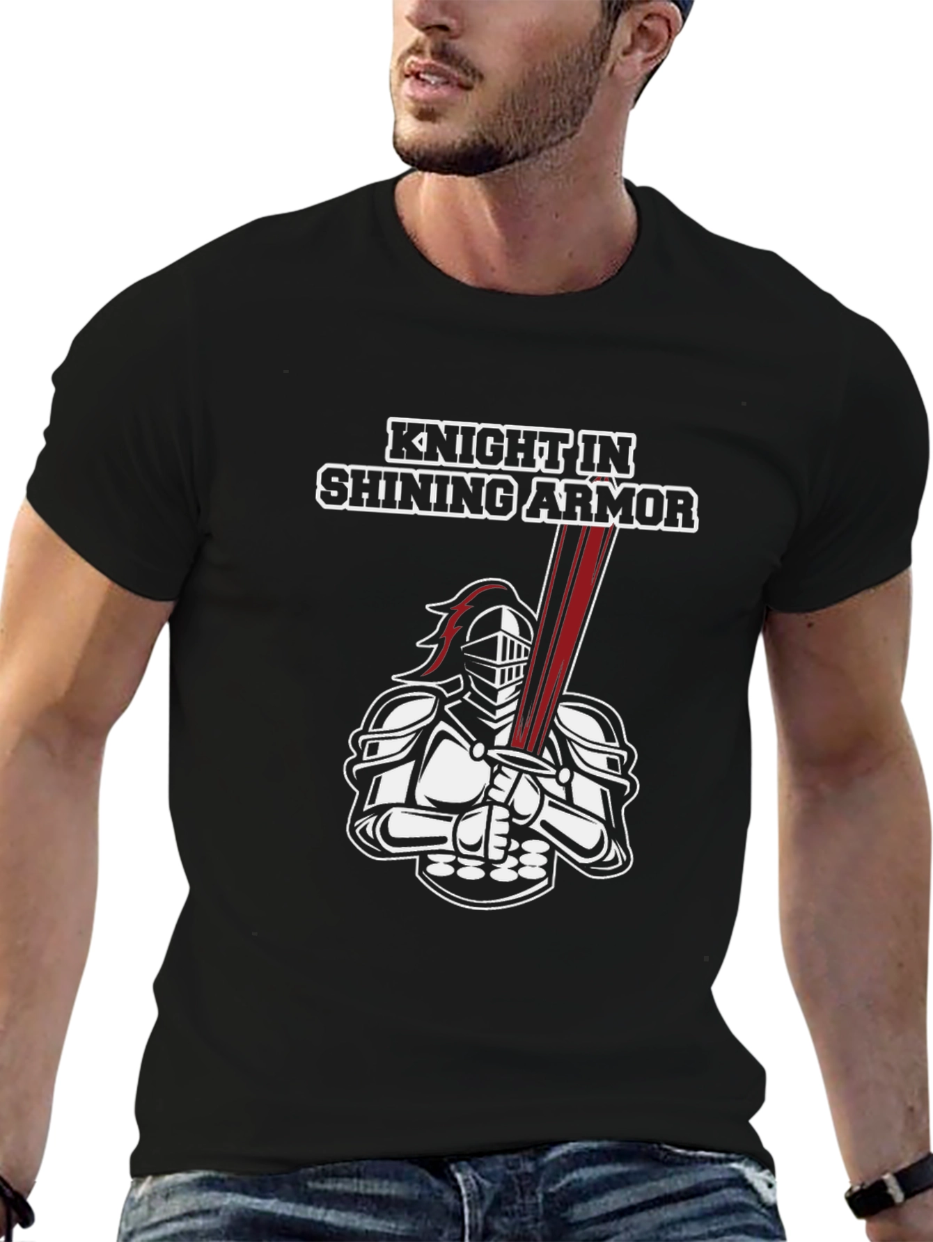 Knight in Shining Armor Graphic Tee - Black