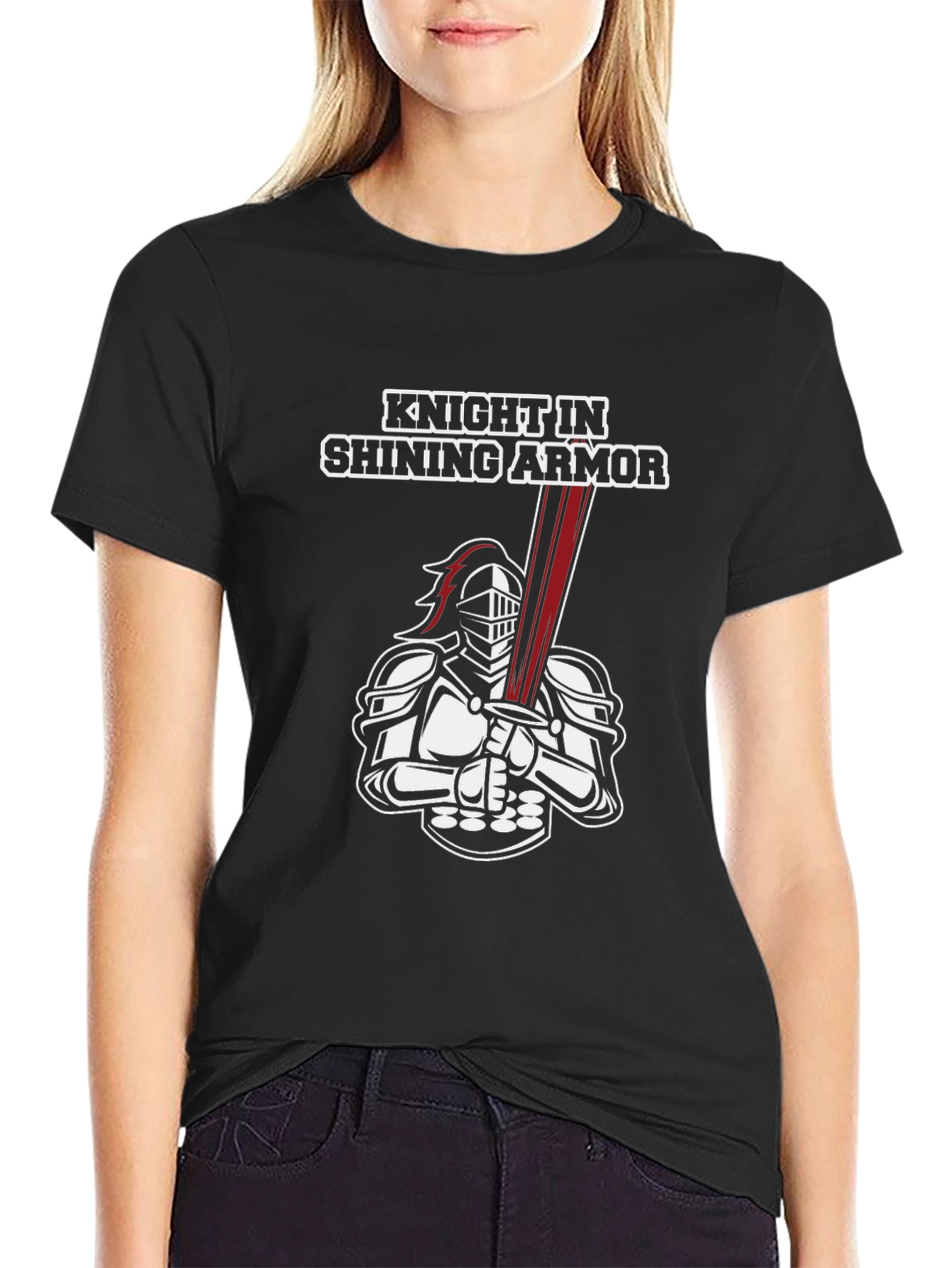 Knight in Shining Armor Graphic Tee - Black