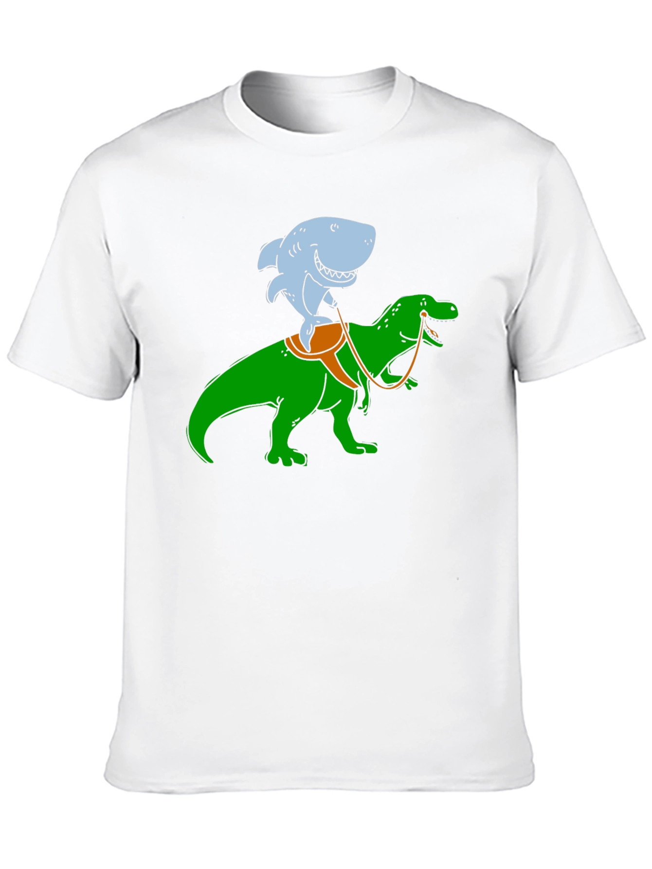 Shark Riding a Dinosaur T-Shirt