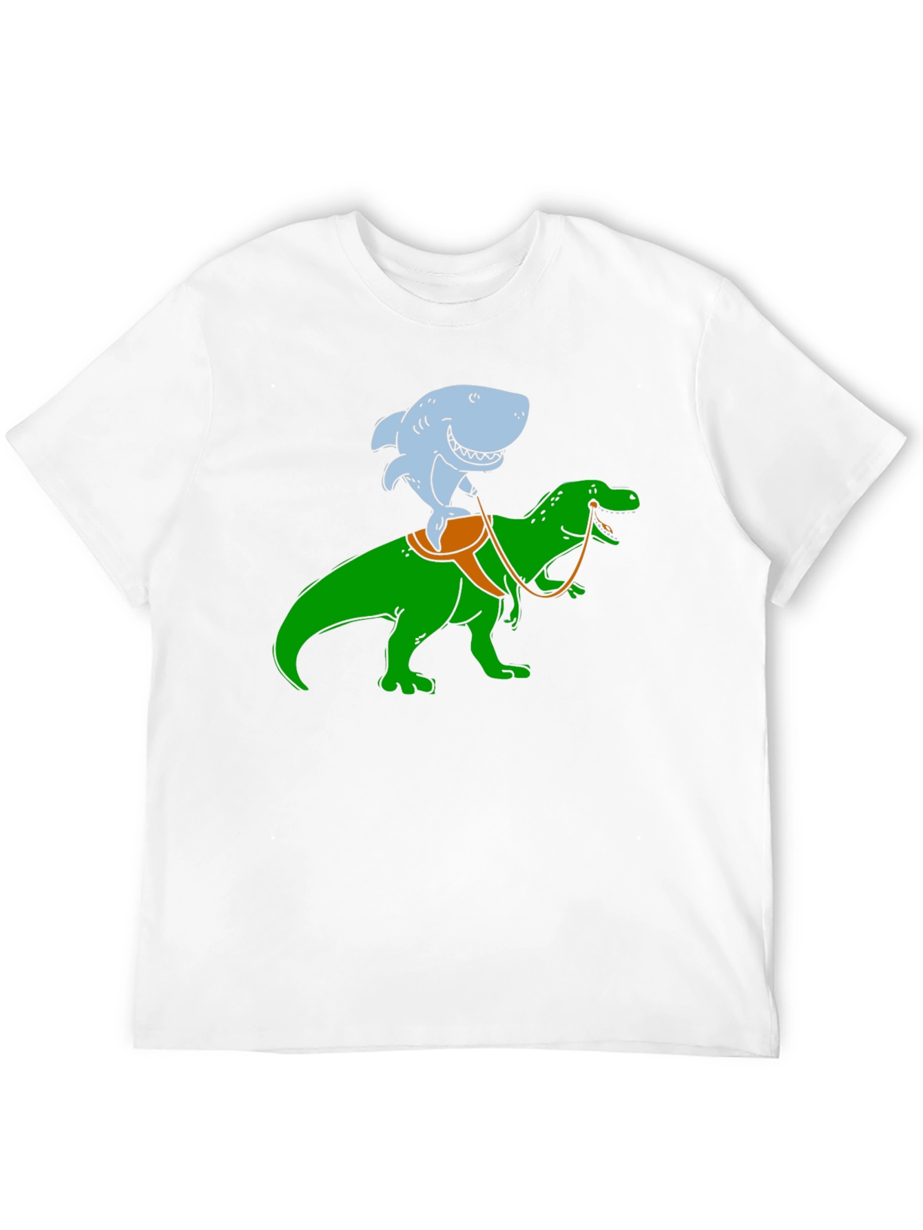 Shark Riding a Dinosaur T-Shirt