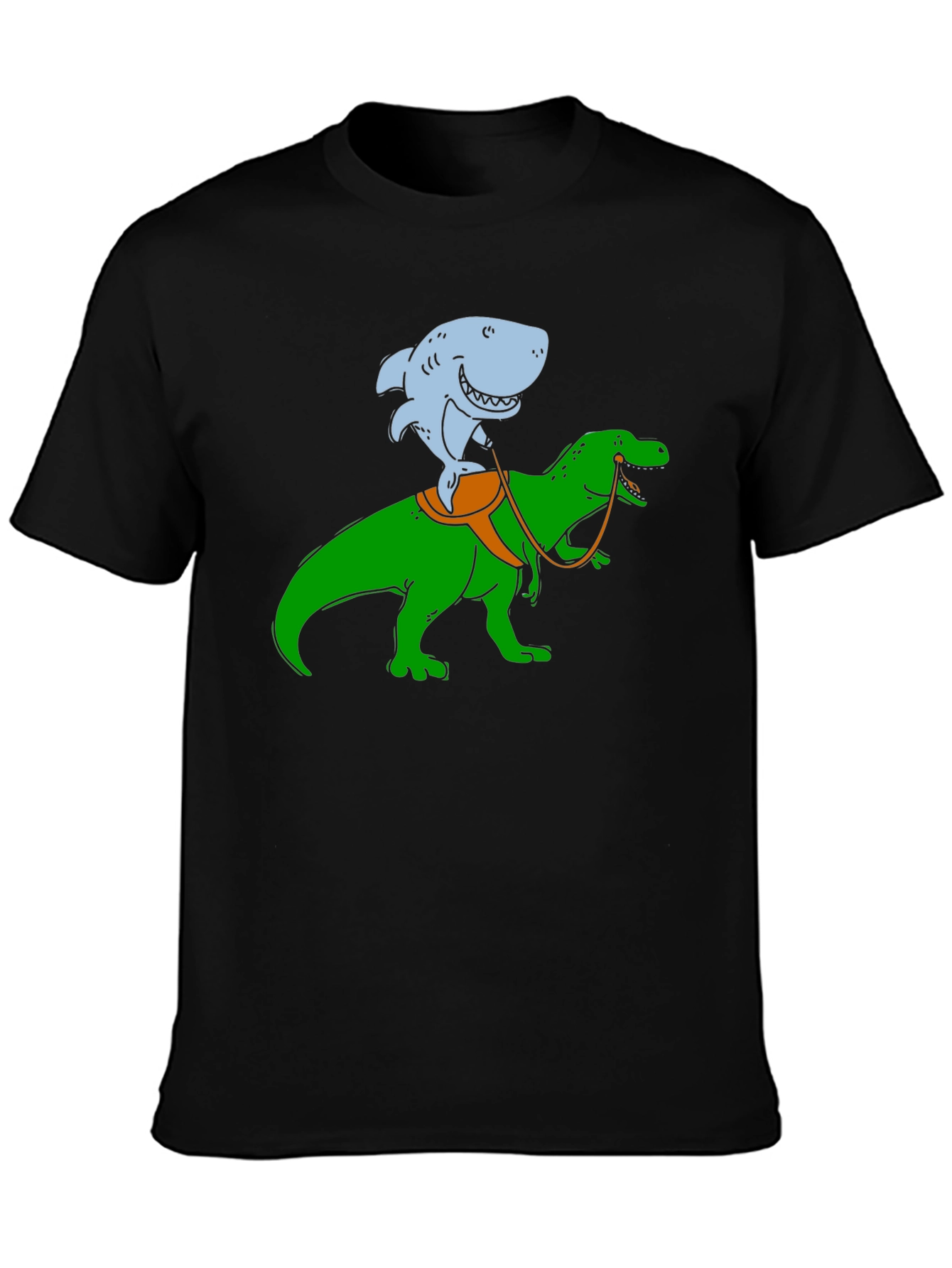 Shark Riding a Dinosaur T-Shirt